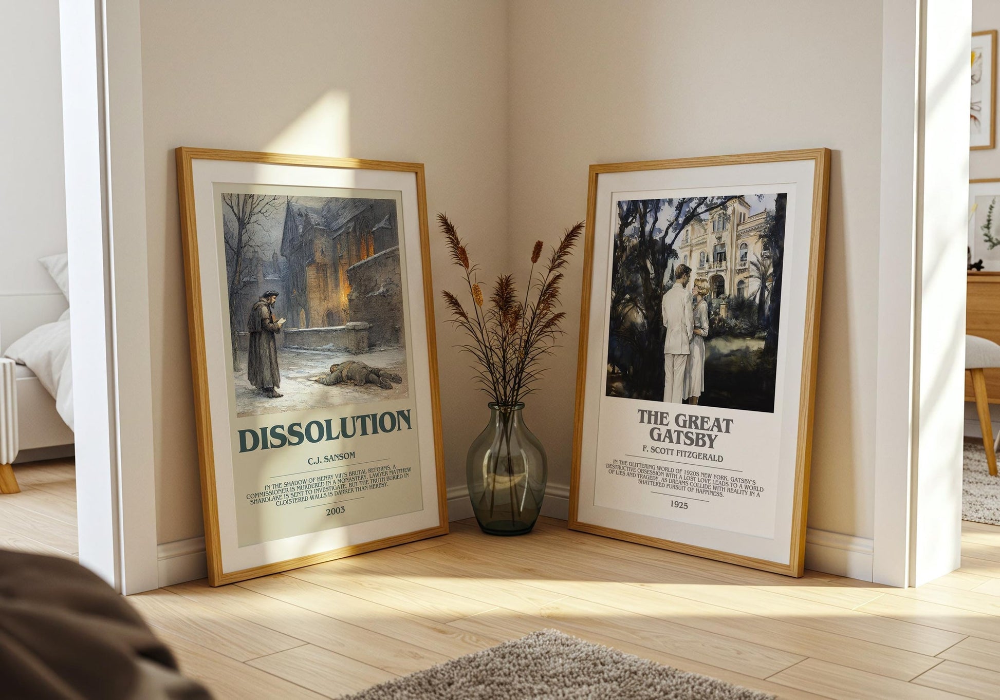 Dissolution bookish poster paired in gallery wall – literary art prints