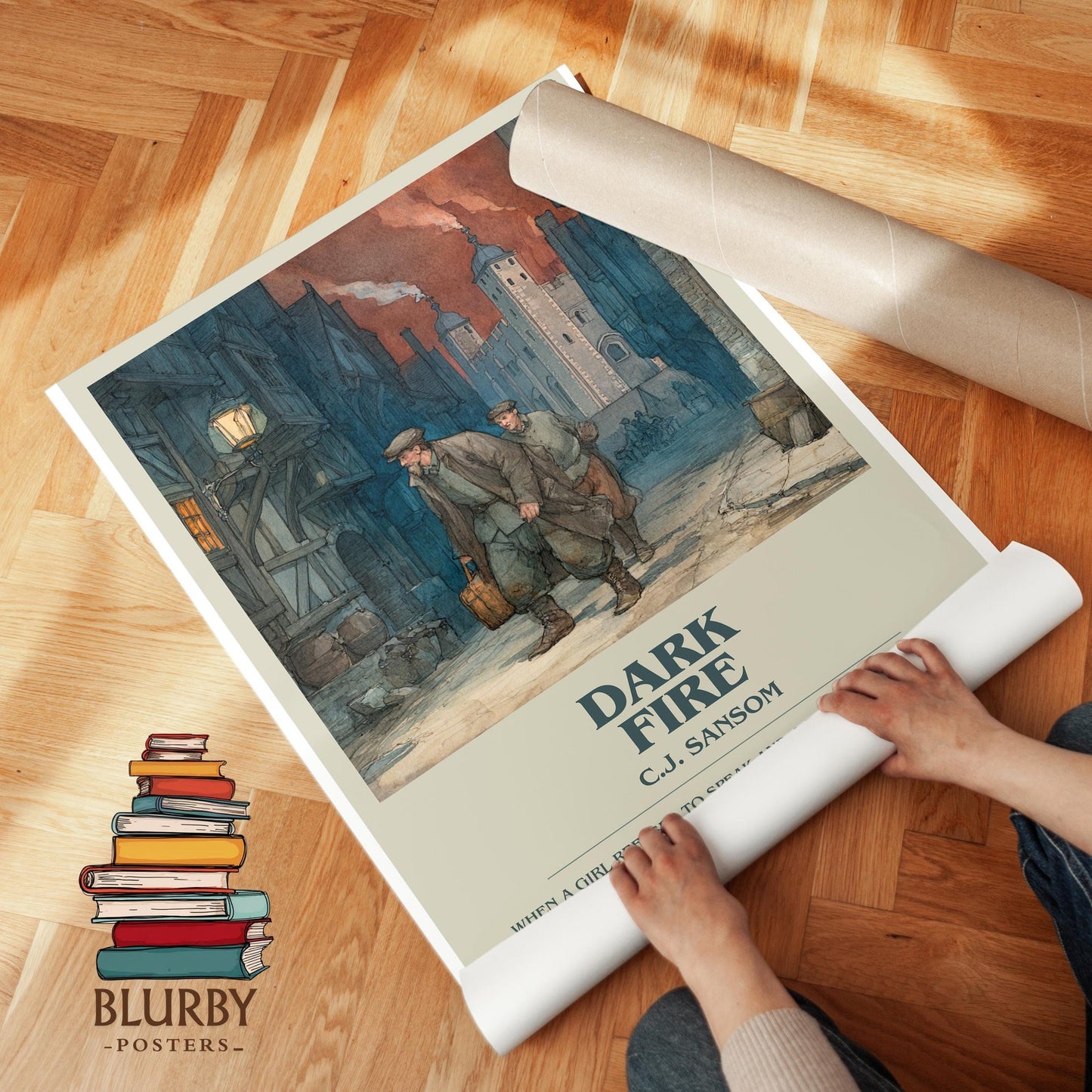 Dark Fire book poster packaging – museum-quality print rolled in protective tube