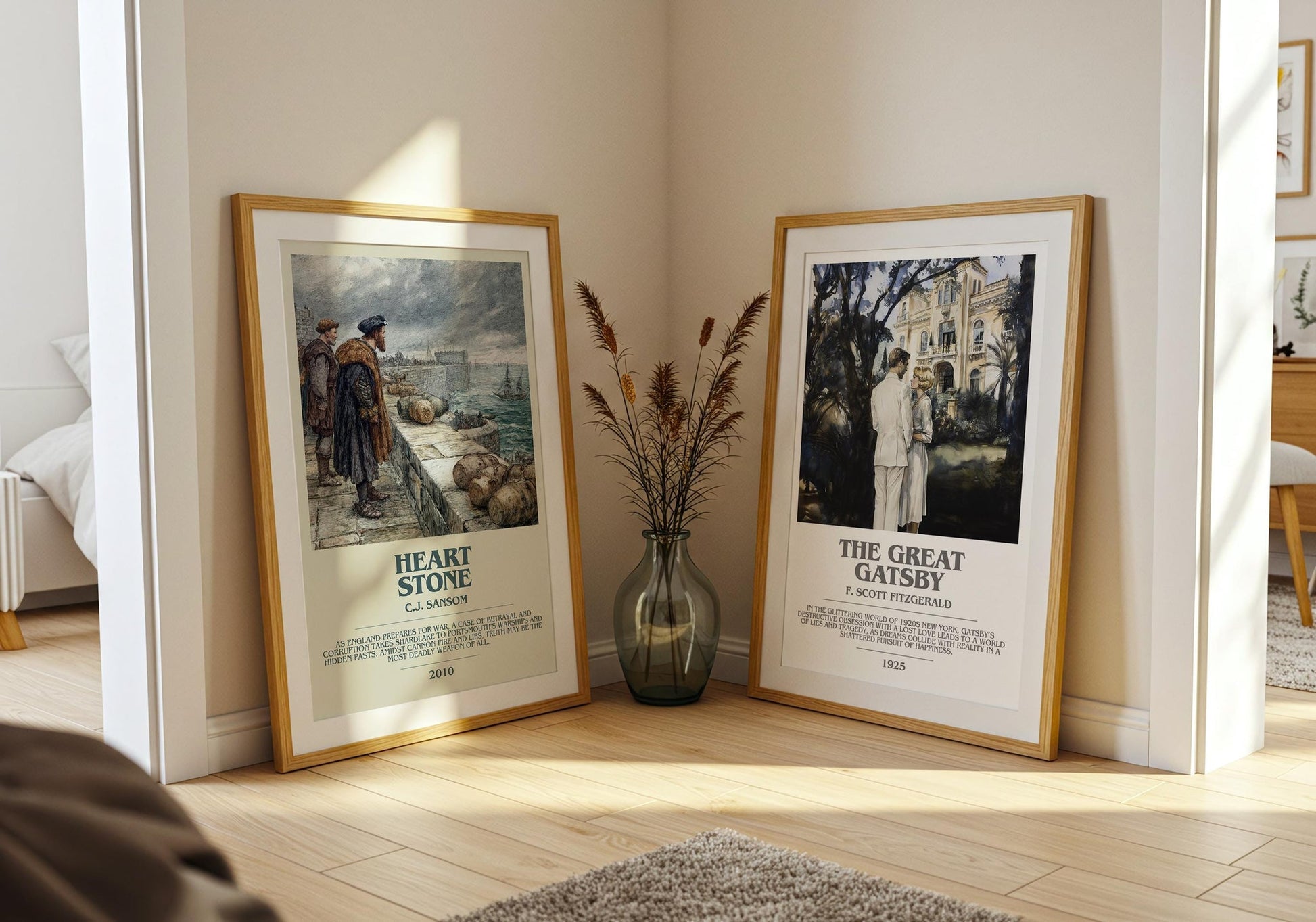 Heartstone bookish print on bookshelf – C.J. Sansom fan gift