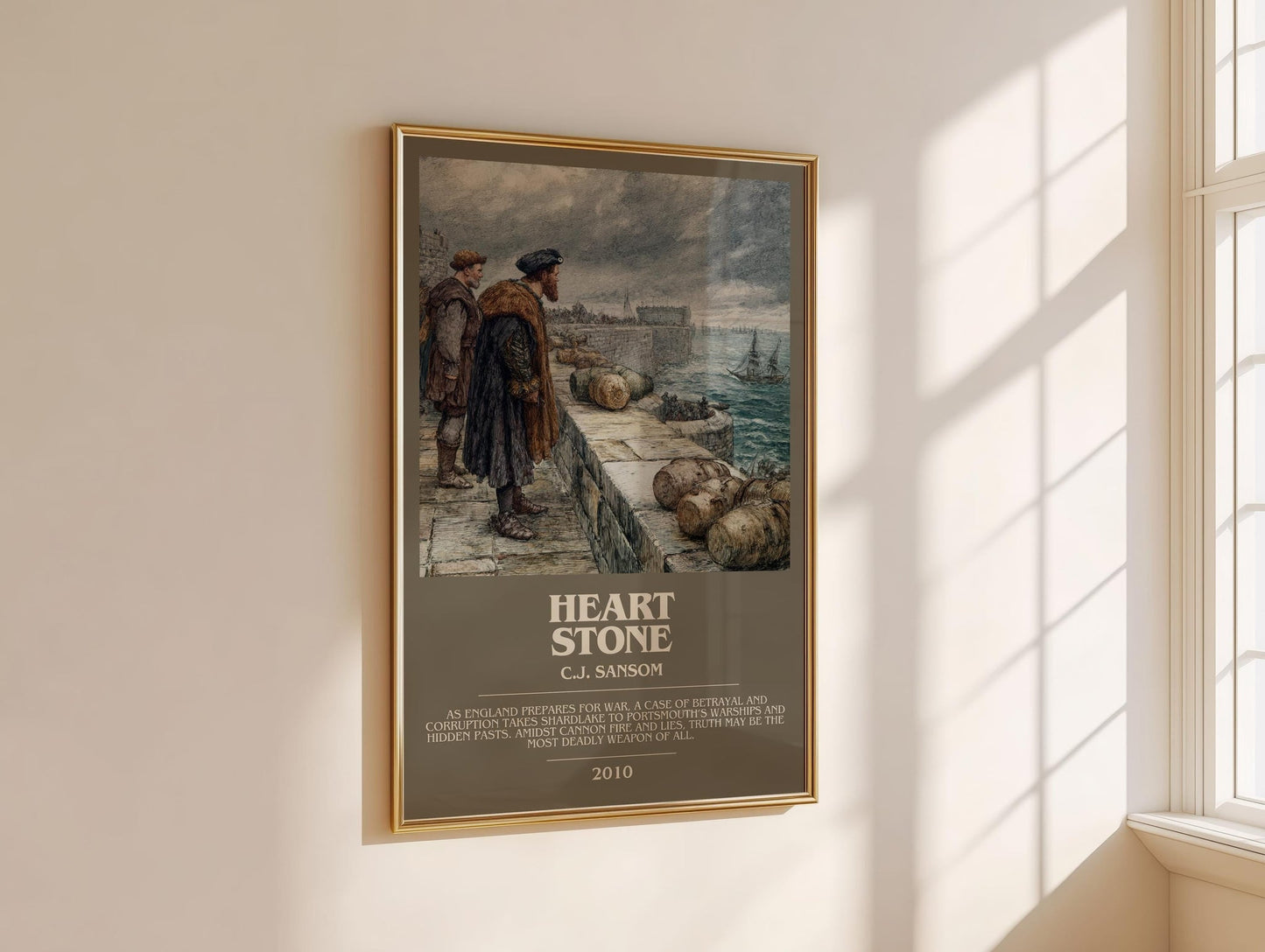 Heartstone bookish book poster framed on wall – historical fiction wall art