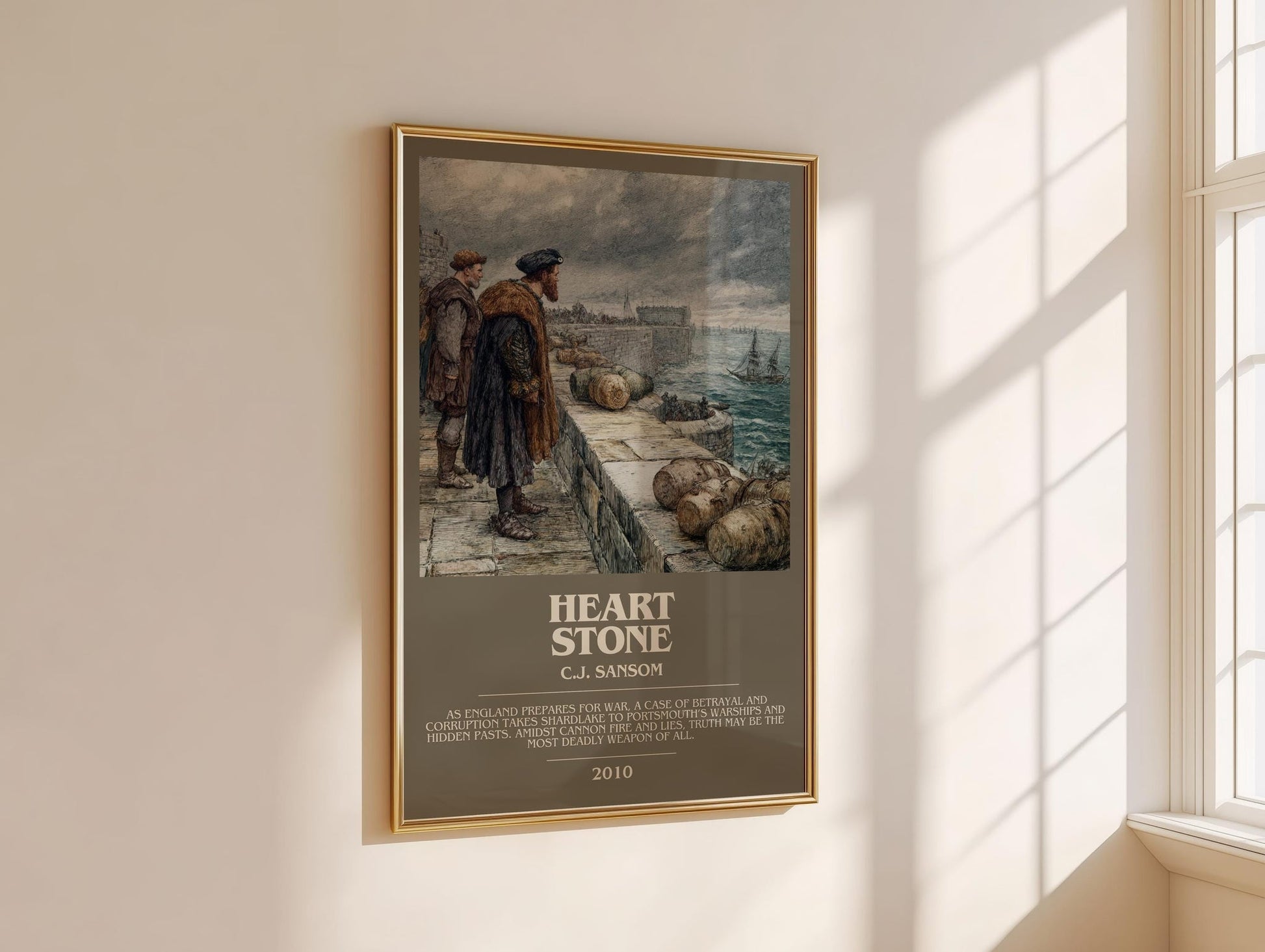 Heartstone bookish book poster framed on wall – historical fiction wall art