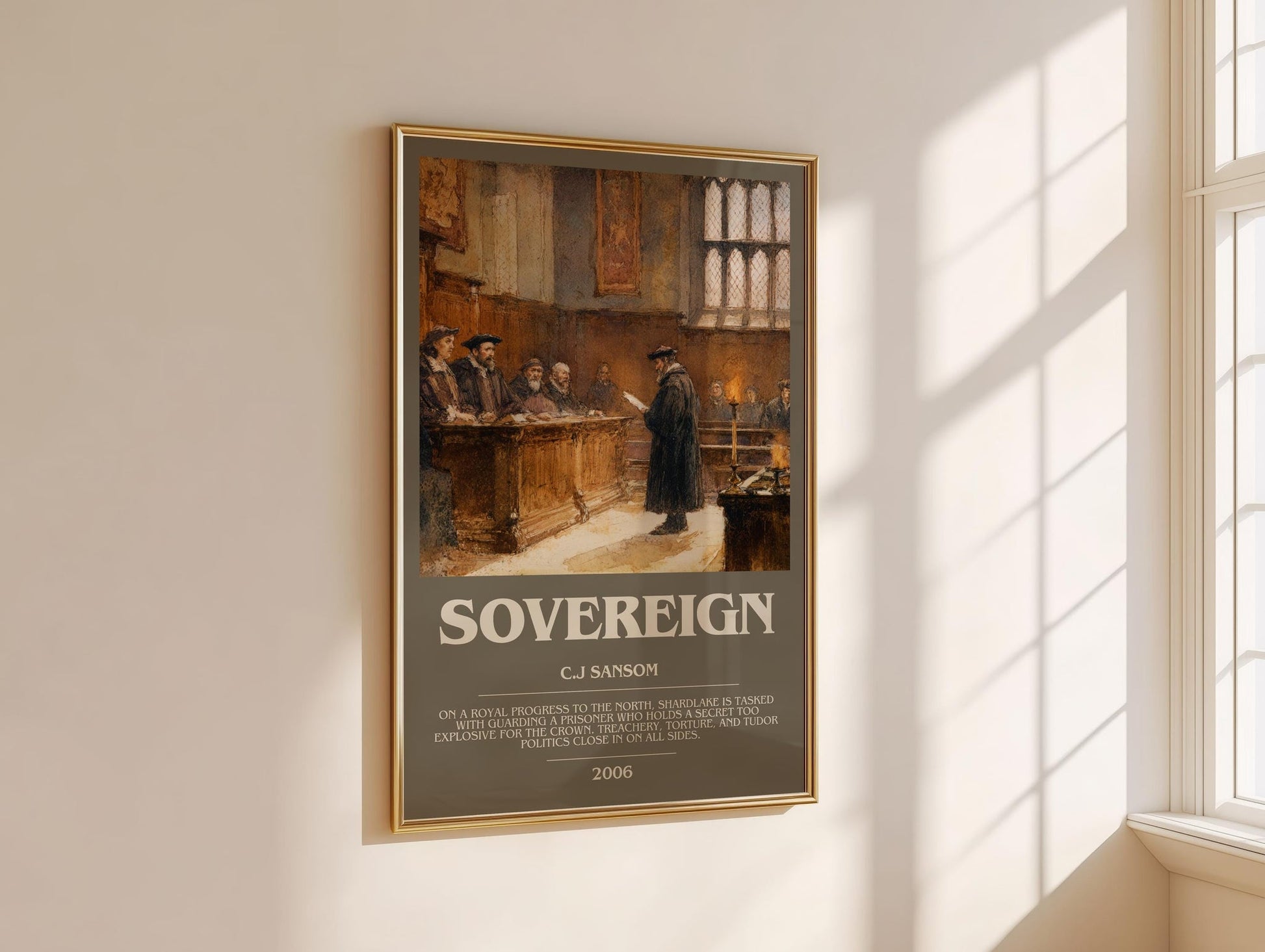 Sovereign bookish book poster framed on wall – historical fiction wall art