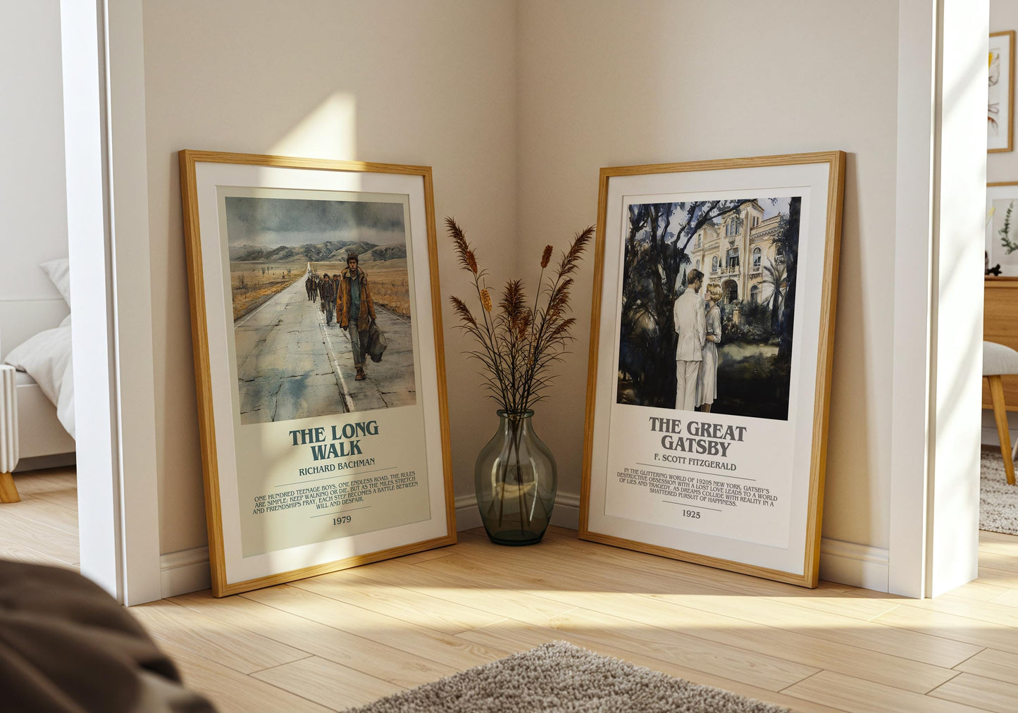 The Long Walk bookish print on bookshelf – Richard Bachman fan gift