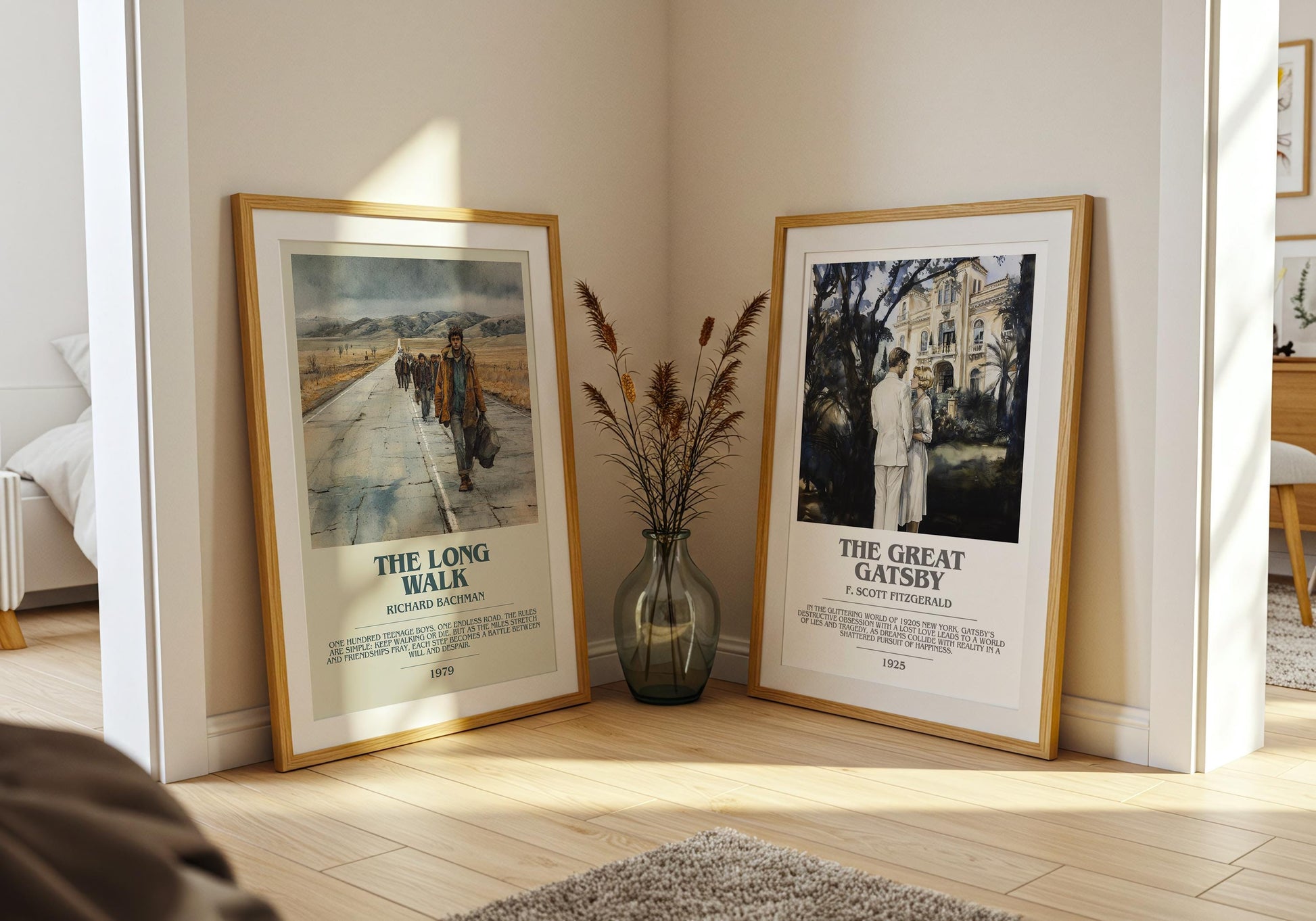 The Long Walk bookish print on bookshelf – Richard Bachman fan gift