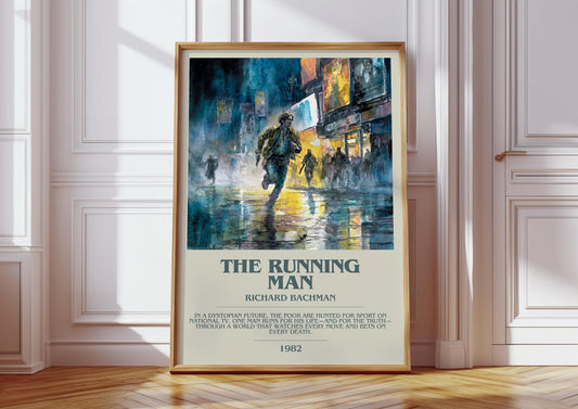 The Running Man by Richard Bachman | Descriptive Modern Book Art | Poster