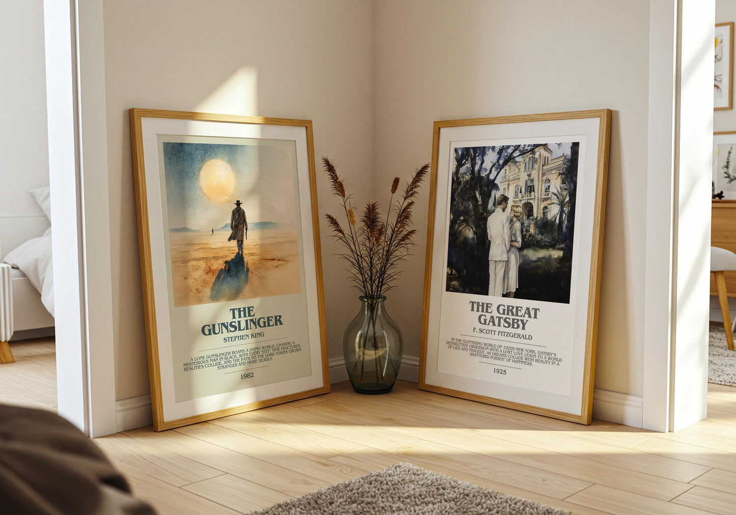 The Gunslinger bookish print on bookshelf – Stephen King fan gift