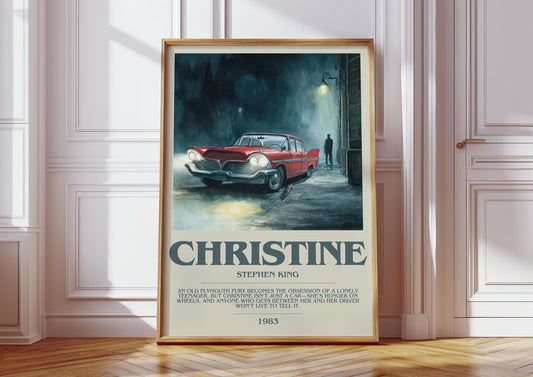 Christine by Stephen King | Descriptive Modern Book Art | Poster