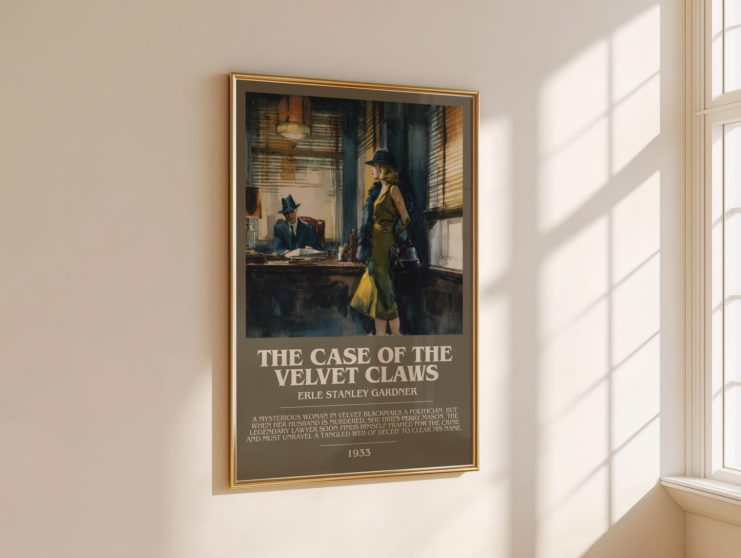 The Case of the Velvet Claws by Erle Stanley Gardner | Descriptive Modern Book Art | Poster