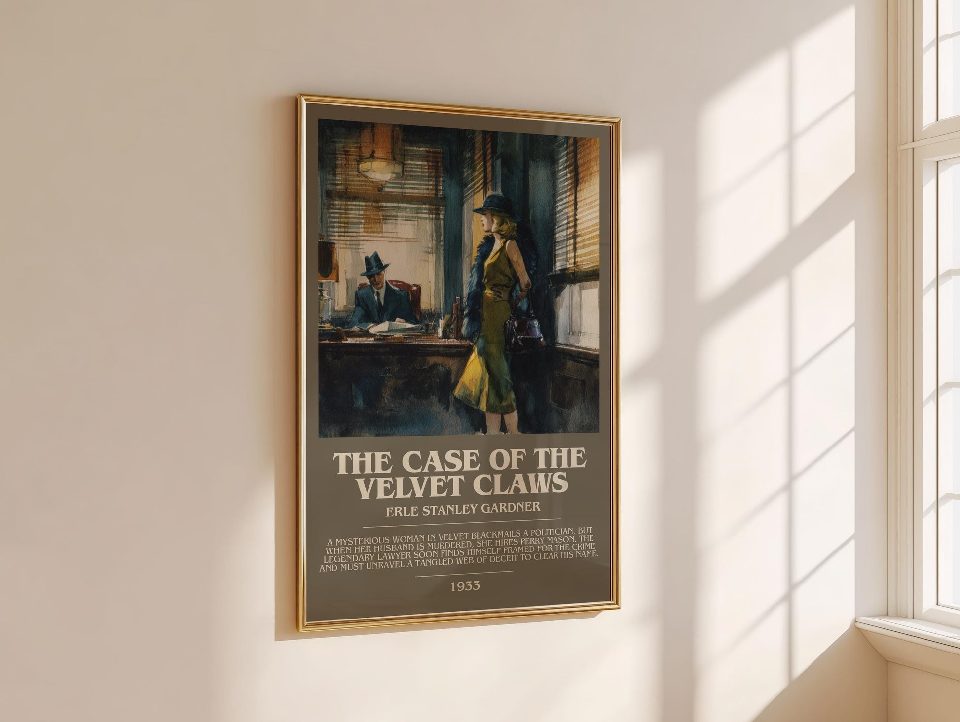 The Case of the Velvet Claws by Erle Stanley Gardner | Descriptive Modern Book Art | Poster