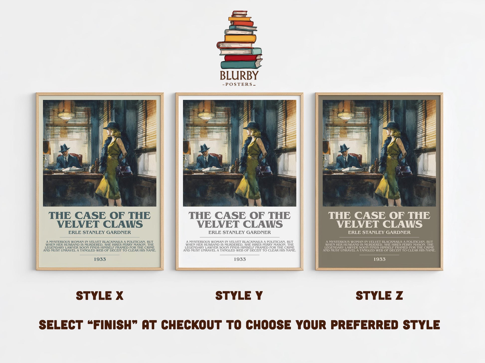 The Case of the Velvet Claws by Erle Stanley Gardner | Descriptive Modern Book Art | Poster