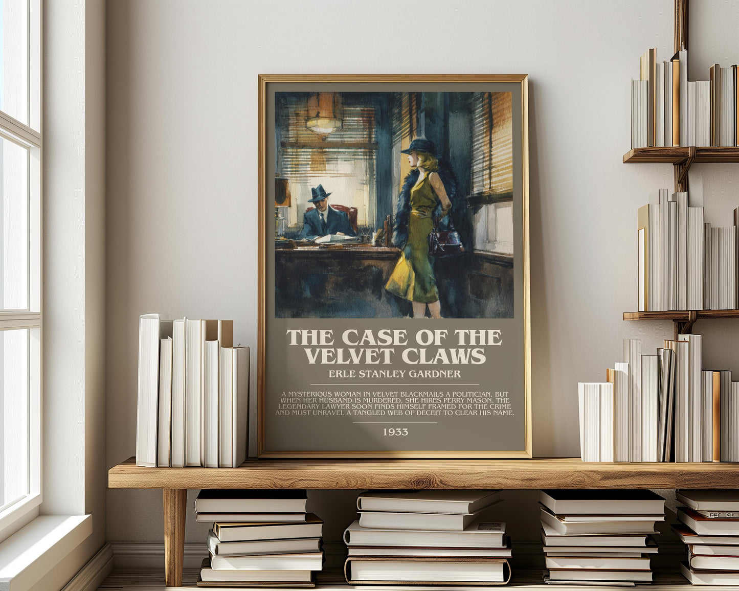 The Case of the Velvet Claws by Erle Stanley Gardner | Descriptive Modern Book Art | Poster