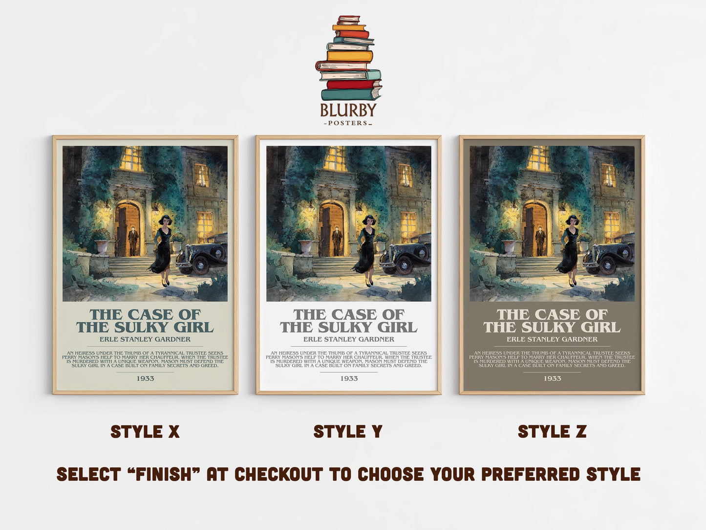 The Case of the Sulky Girl by Erle Stanley Gardner | Descriptive Modern Book Art | Poster