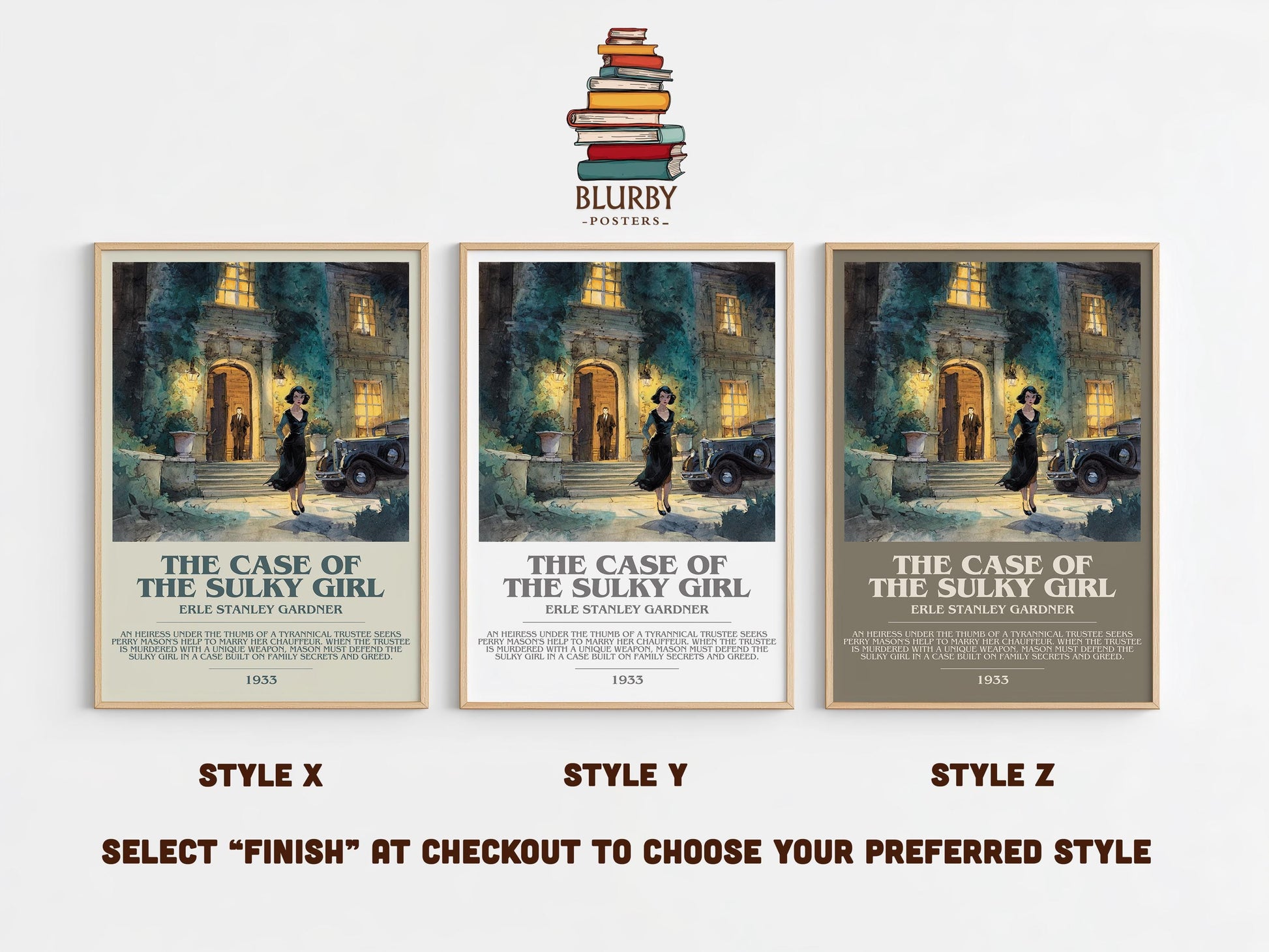 The Case of the Sulky Girl by Erle Stanley Gardner | Descriptive Modern Book Art | Poster