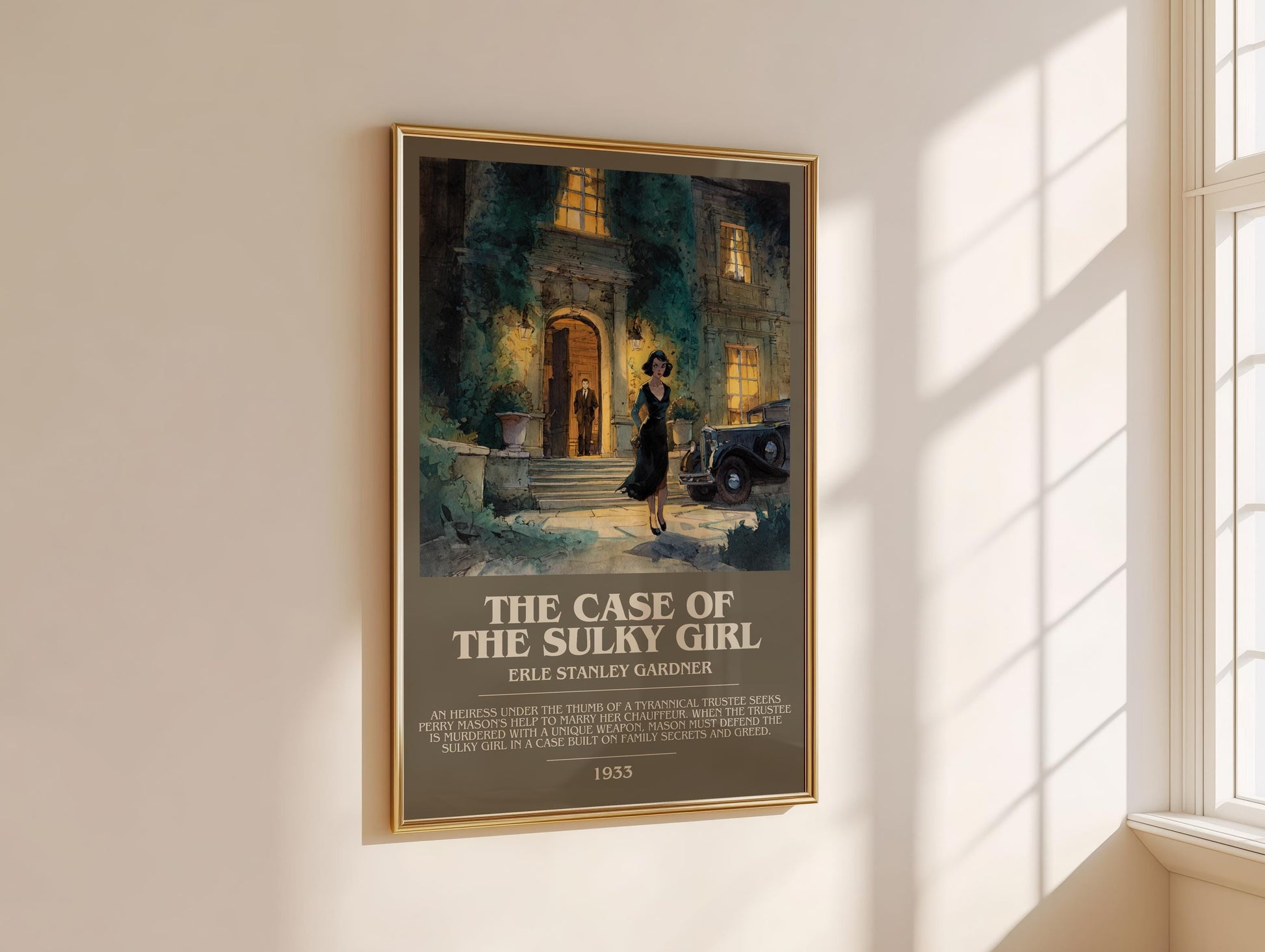 The Case of the Sulky Girl by Erle Stanley Gardner | Descriptive Modern Book Art | Poster