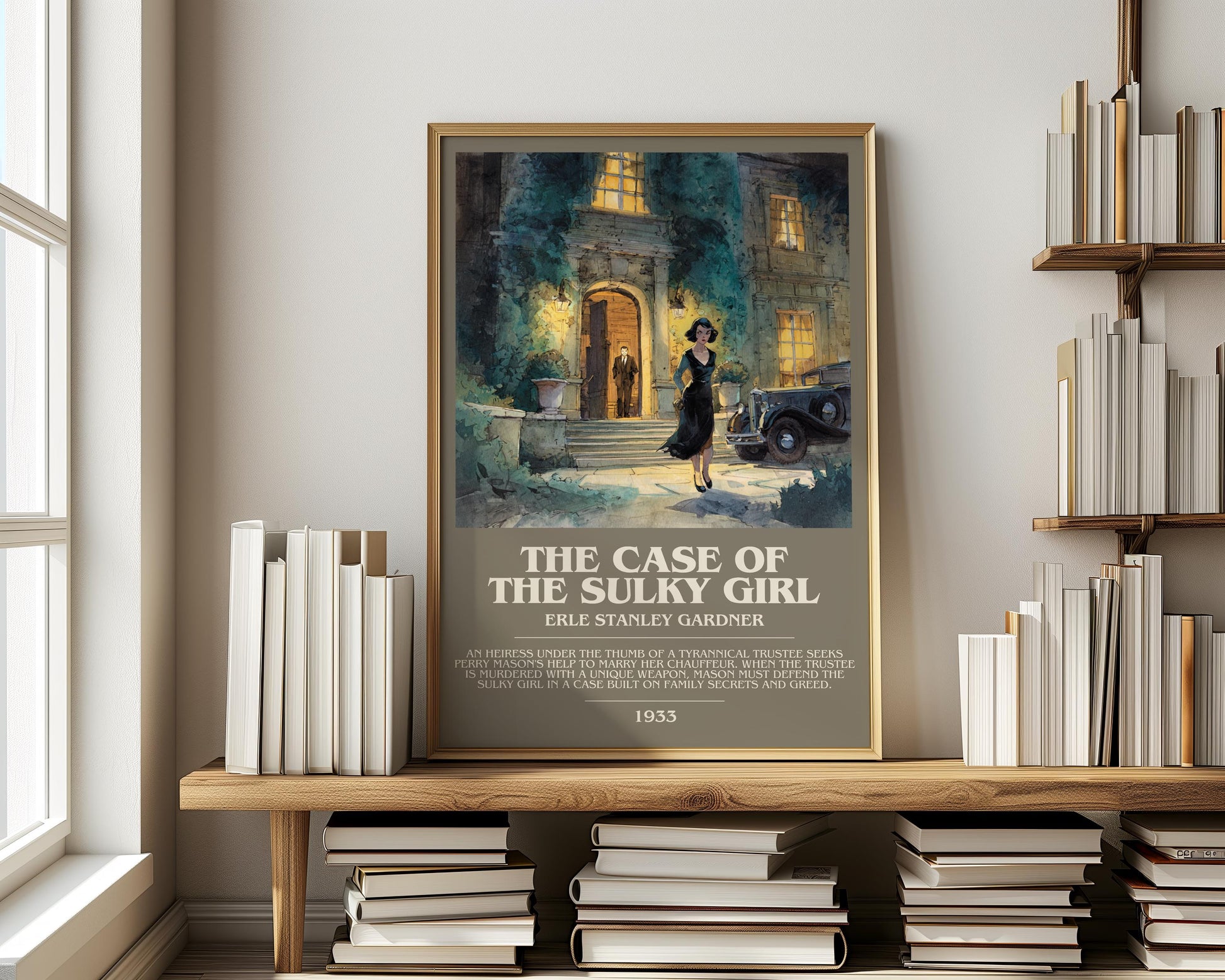 The Case of the Sulky Girl by Erle Stanley Gardner | Descriptive Modern Book Art | Poster