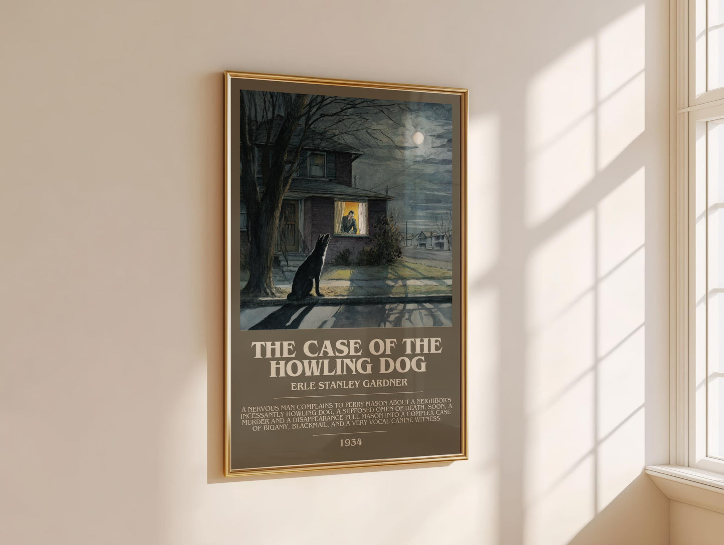 The Case of the Howling Dog by Erle Stanley Gardner | Descriptive Modern Book Art | Poster