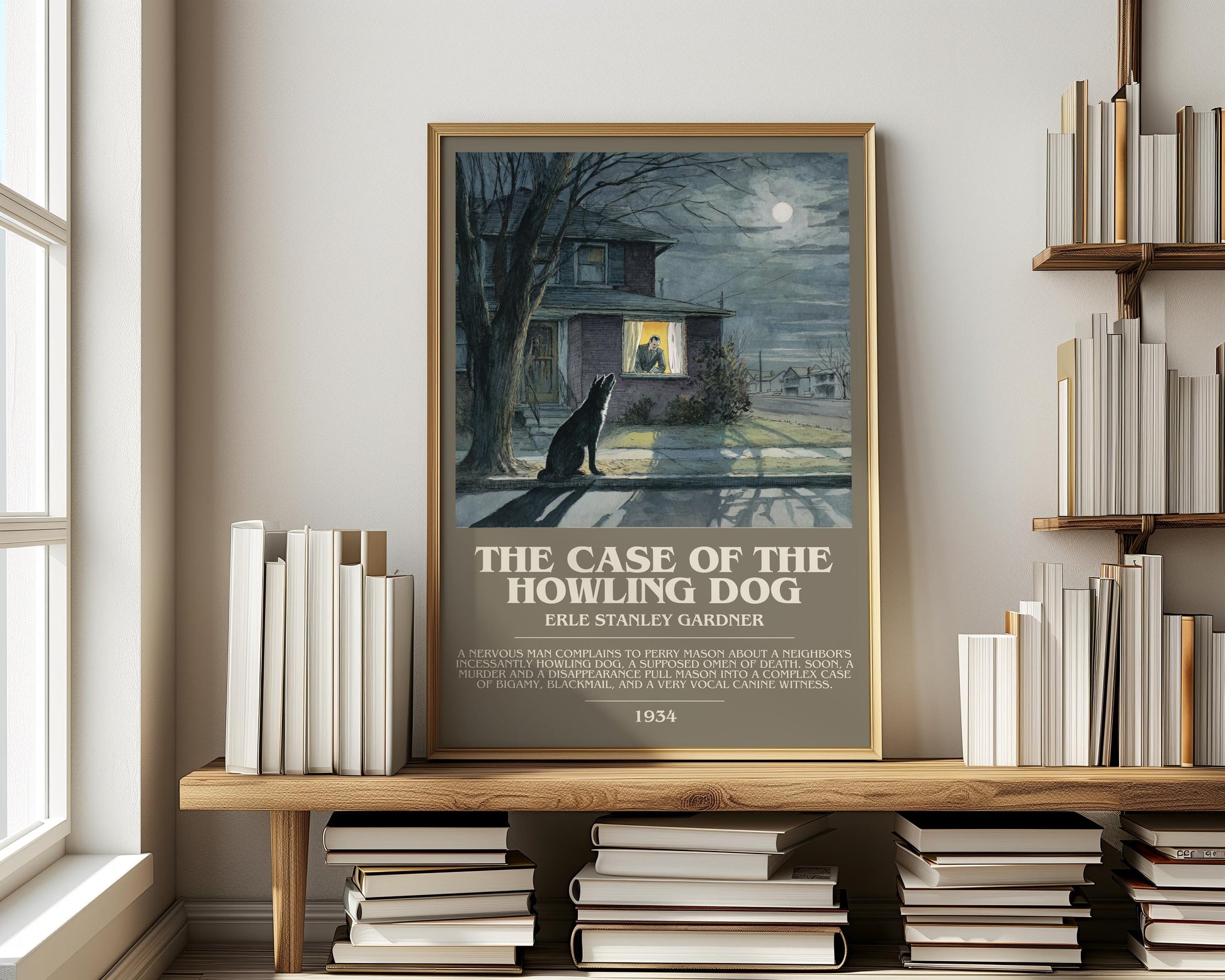 The Case of the Howling Dog by Erle Stanley Gardner | Descriptive Modern Book Art | Poster