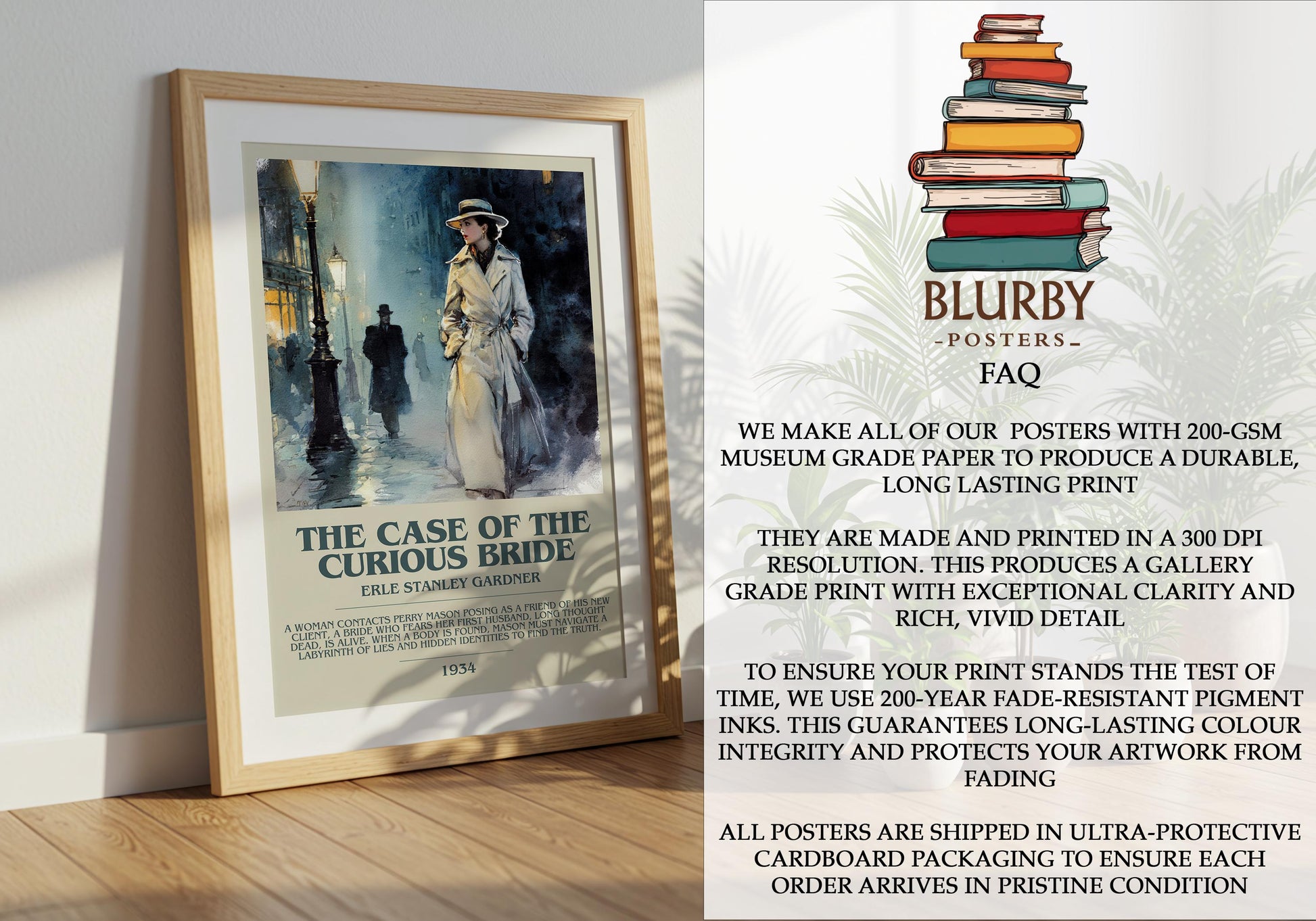 The Case of the Curious Bride by Erle Stanley Gardner | Descriptive Modern Book Art | Poster