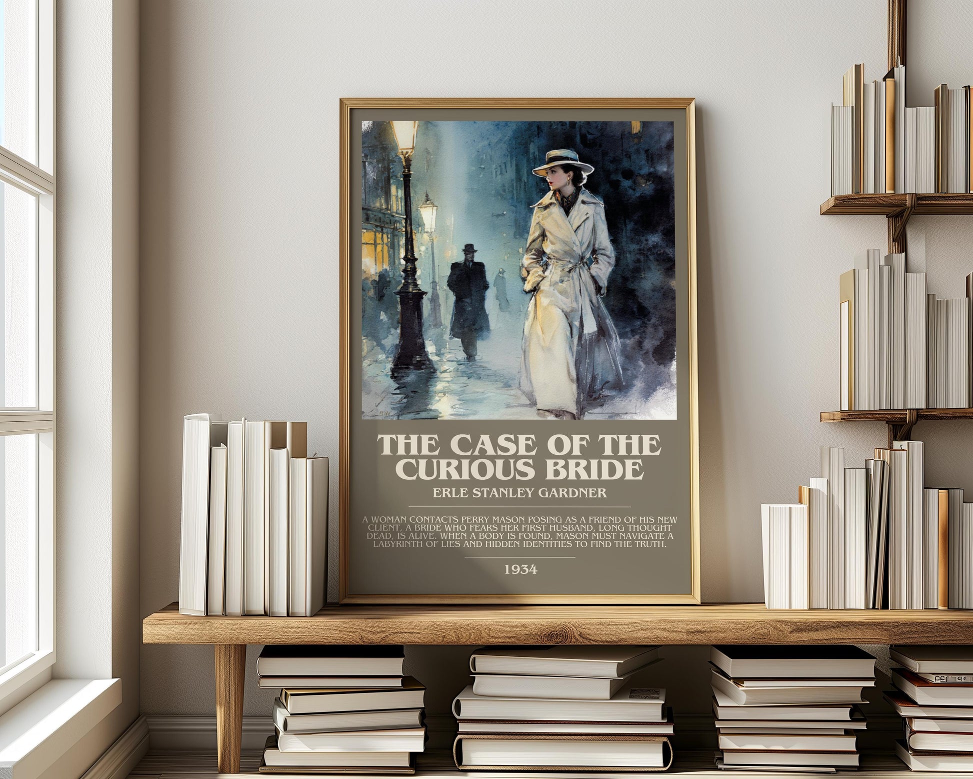 The Case of the Curious Bride by Erle Stanley Gardner | Descriptive Modern Book Art | Poster