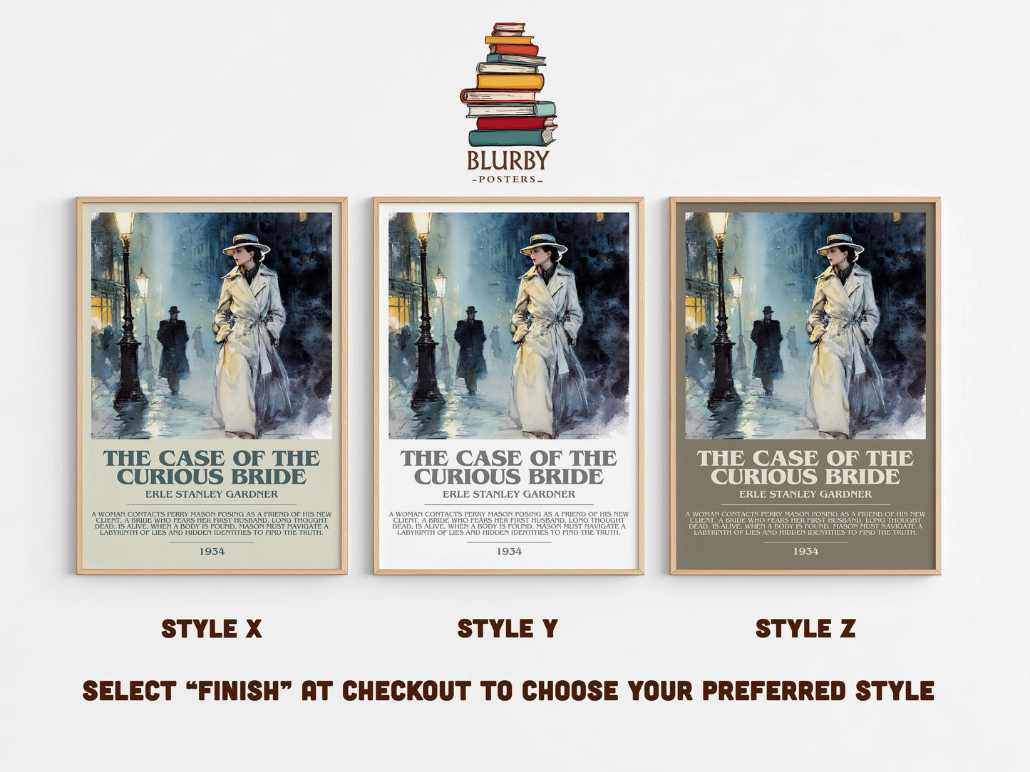 The Case of the Curious Bride by Erle Stanley Gardner | Descriptive Modern Book Art | Poster