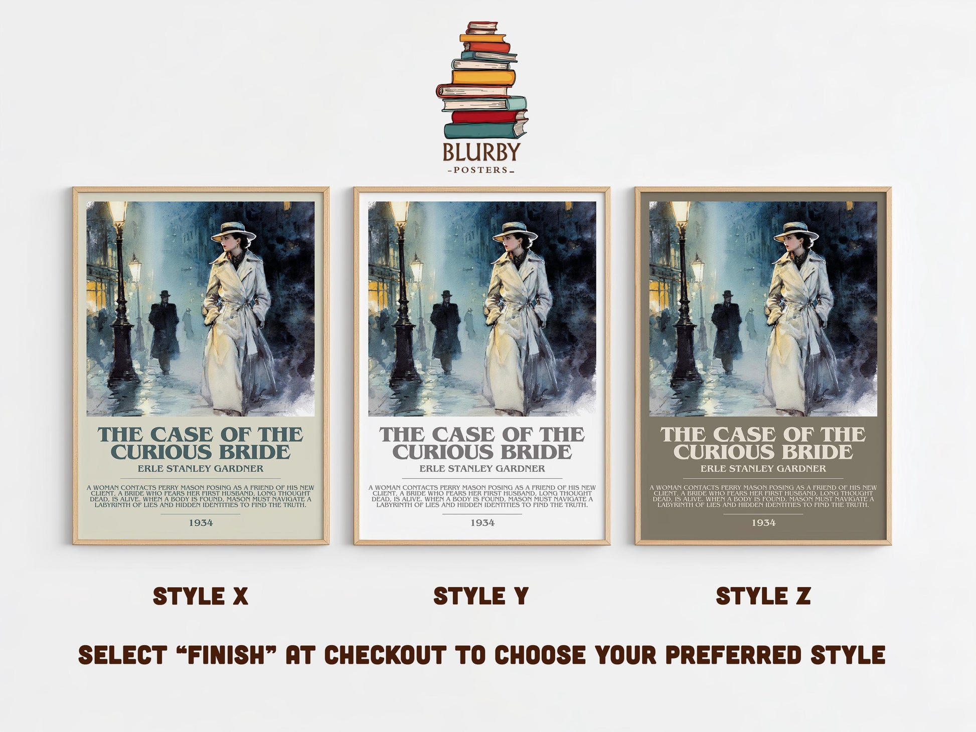 The Case of the Curious Bride by Erle Stanley Gardner | Descriptive Modern Book Art | Poster