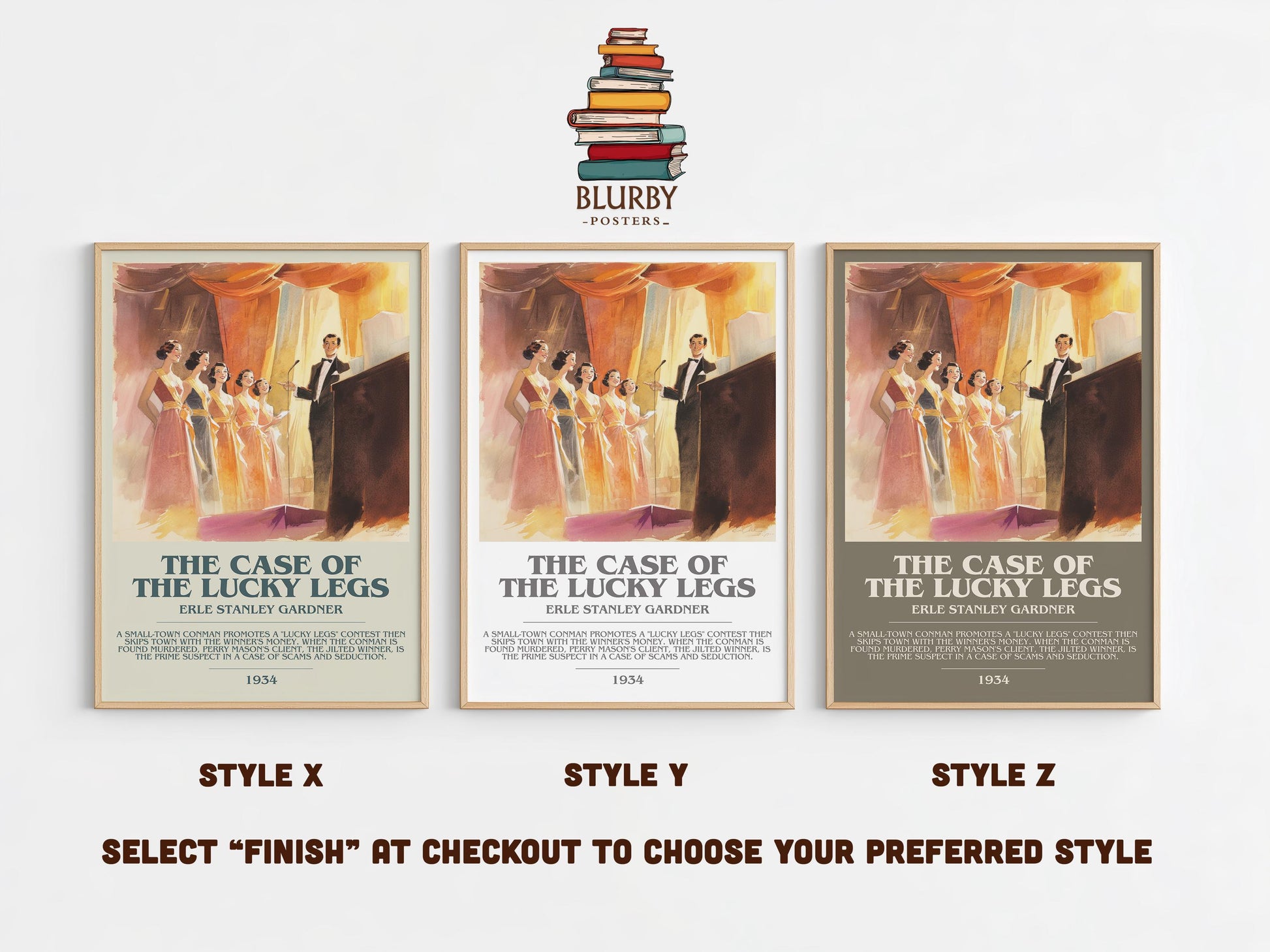 The Case of the Lucky Legs by Erle Stanley Gardner | Descriptive Modern Book Art | Poster