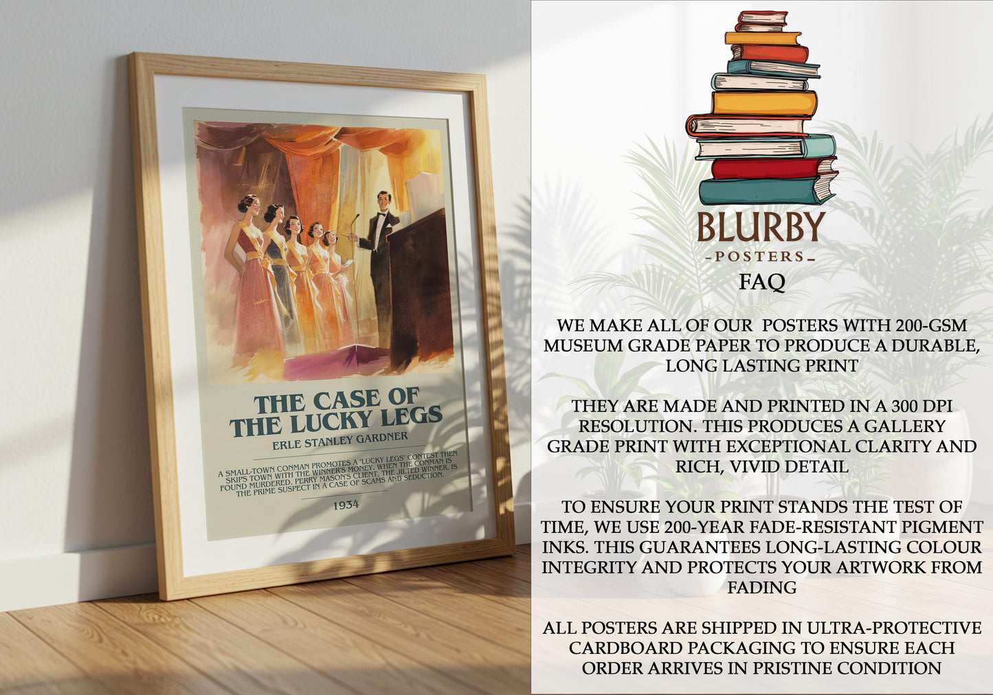 The Case of the Lucky Legs by Erle Stanley Gardner | Descriptive Modern Book Art | Poster