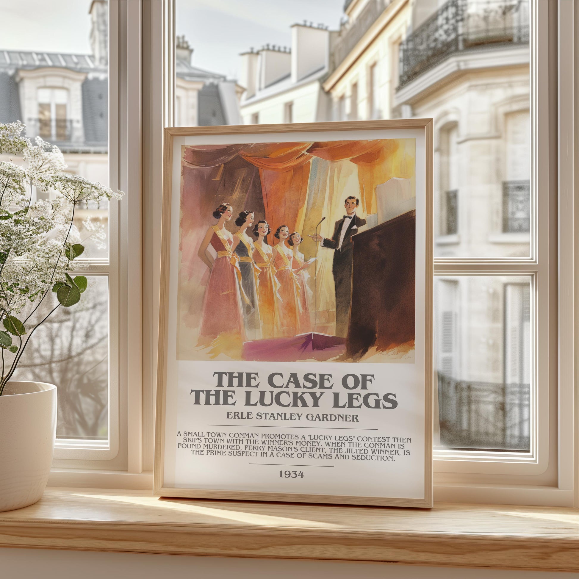 The Case of the Lucky Legs by Erle Stanley Gardner | Descriptive Modern Book Art | Poster