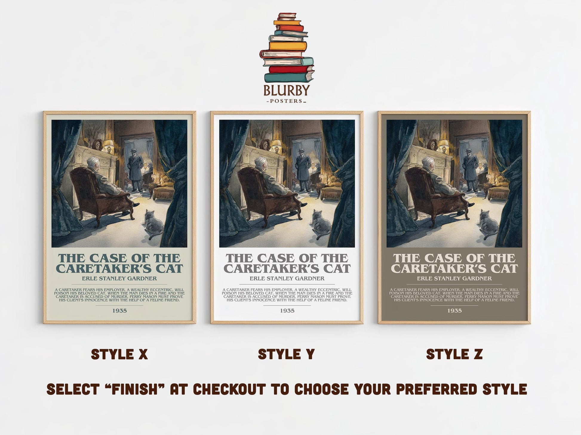 The Case of the Caretakers Cat by Erle Stanley Gardner | Descriptive Modern Book Art | Poster