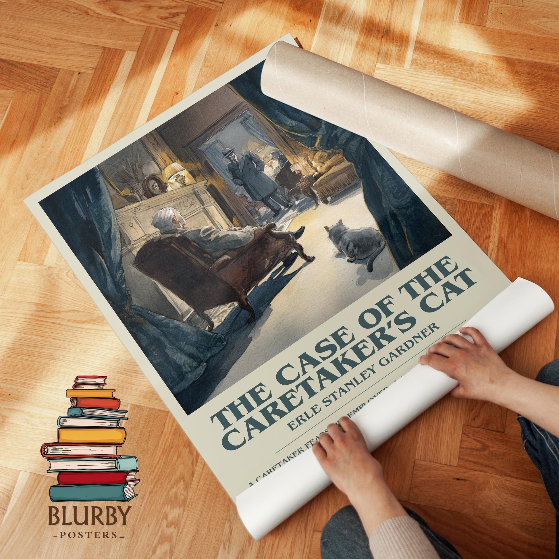 The Case of the Caretakers Cat by Erle Stanley Gardner | Descriptive Modern Book Art | Poster