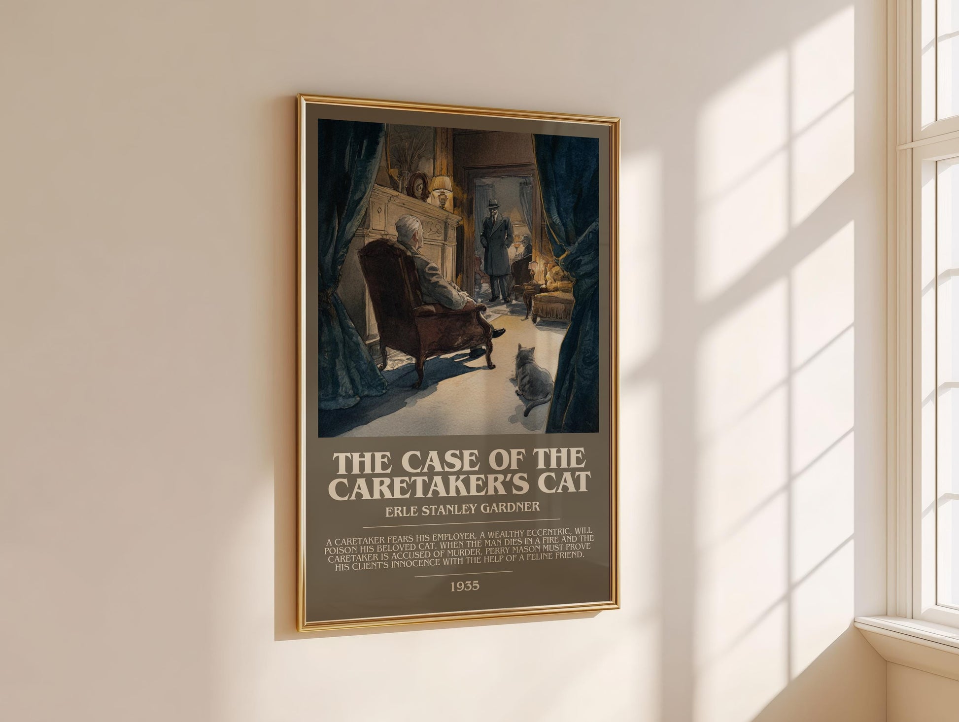The Case of the Caretakers Cat by Erle Stanley Gardner | Descriptive Modern Book Art | Poster