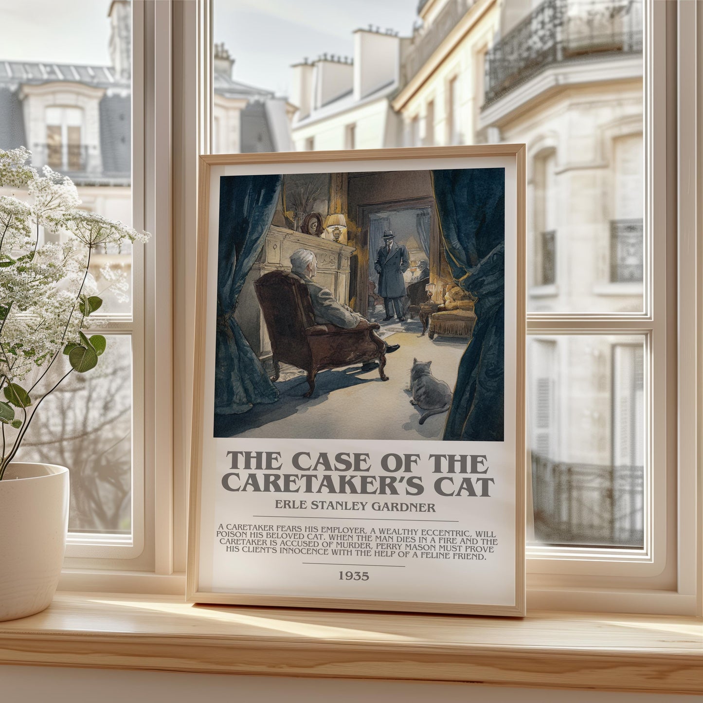 The Case of the Caretakers Cat by Erle Stanley Gardner | Descriptive Modern Book Art | Poster