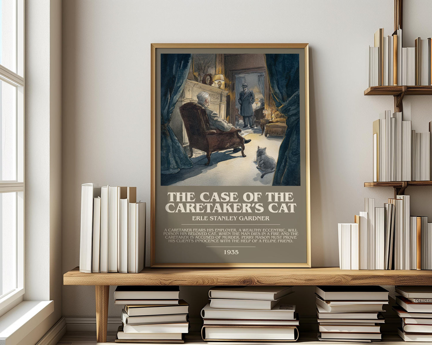 The Case of the Caretakers Cat by Erle Stanley Gardner | Descriptive Modern Book Art | Poster