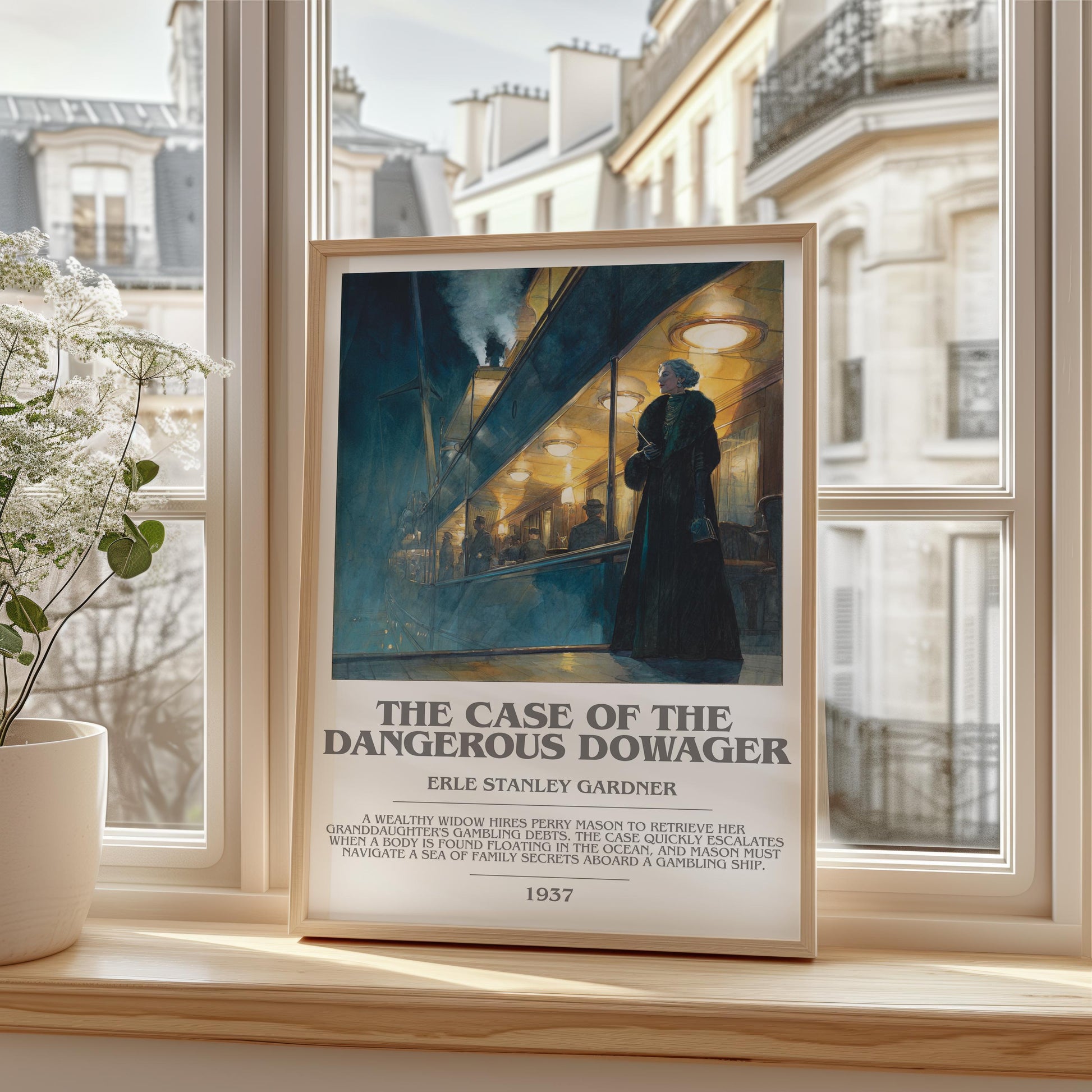 The Case of the Dangerous Dowager by Erle Stanley Gardner | Descriptive Modern Book Art | Poster