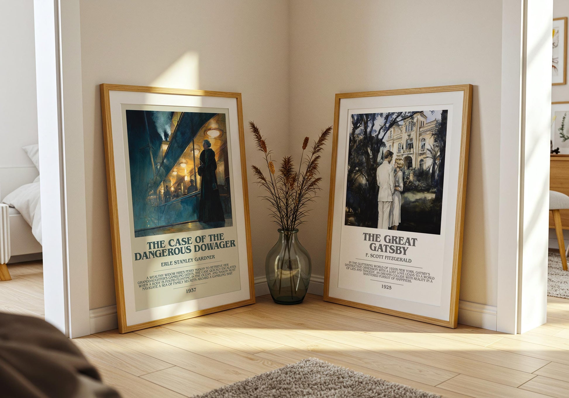 The Case of the Dangerous Dowager by Erle Stanley Gardner | Descriptive Modern Book Art | Poster