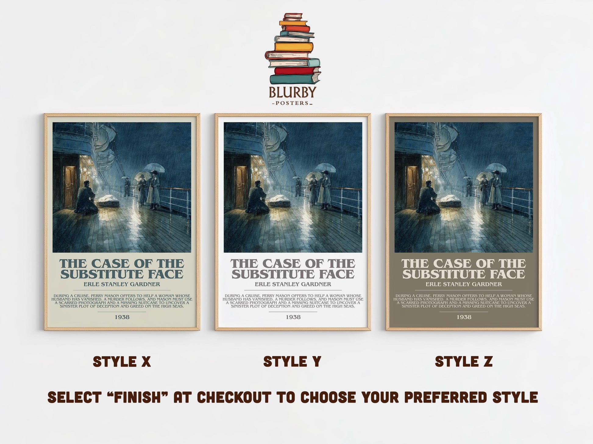 The Case of the Substitute Face by Erle Stanley Gardner | Descriptive Modern Book Art | Poster