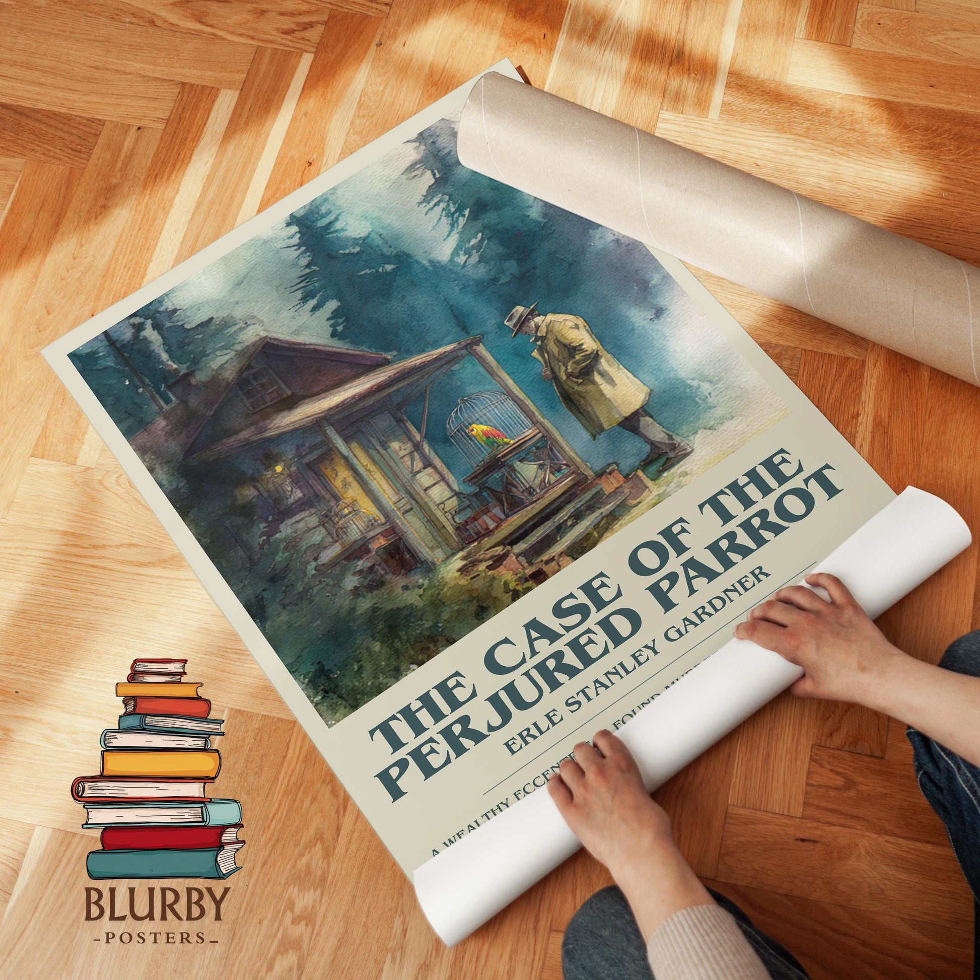 The Case of the Perjured Parrot by Erle Stanley Gardner | Descriptive Modern Book Art | Poster