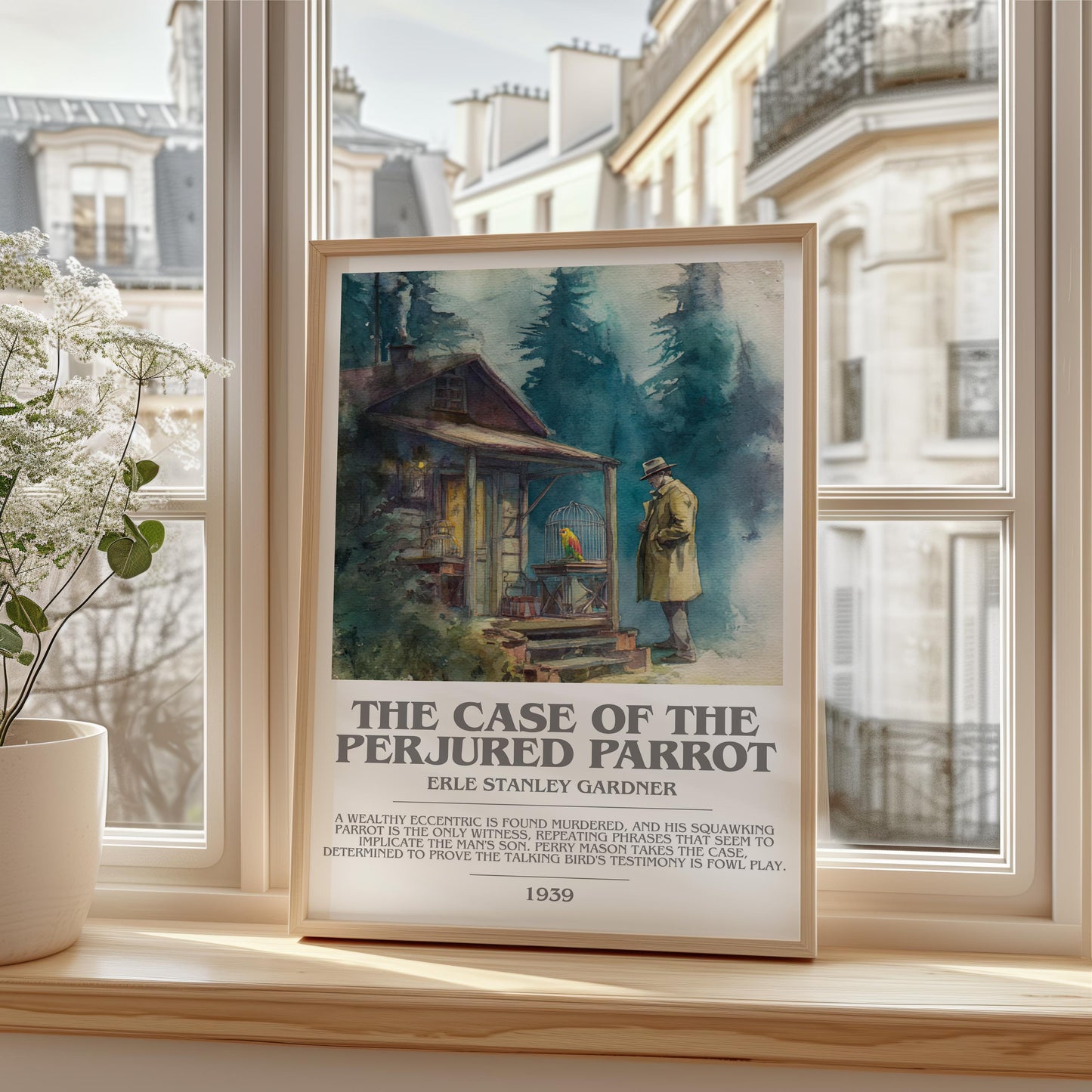 The Case of the Perjured Parrot by Erle Stanley Gardner | Descriptive Modern Book Art | Poster