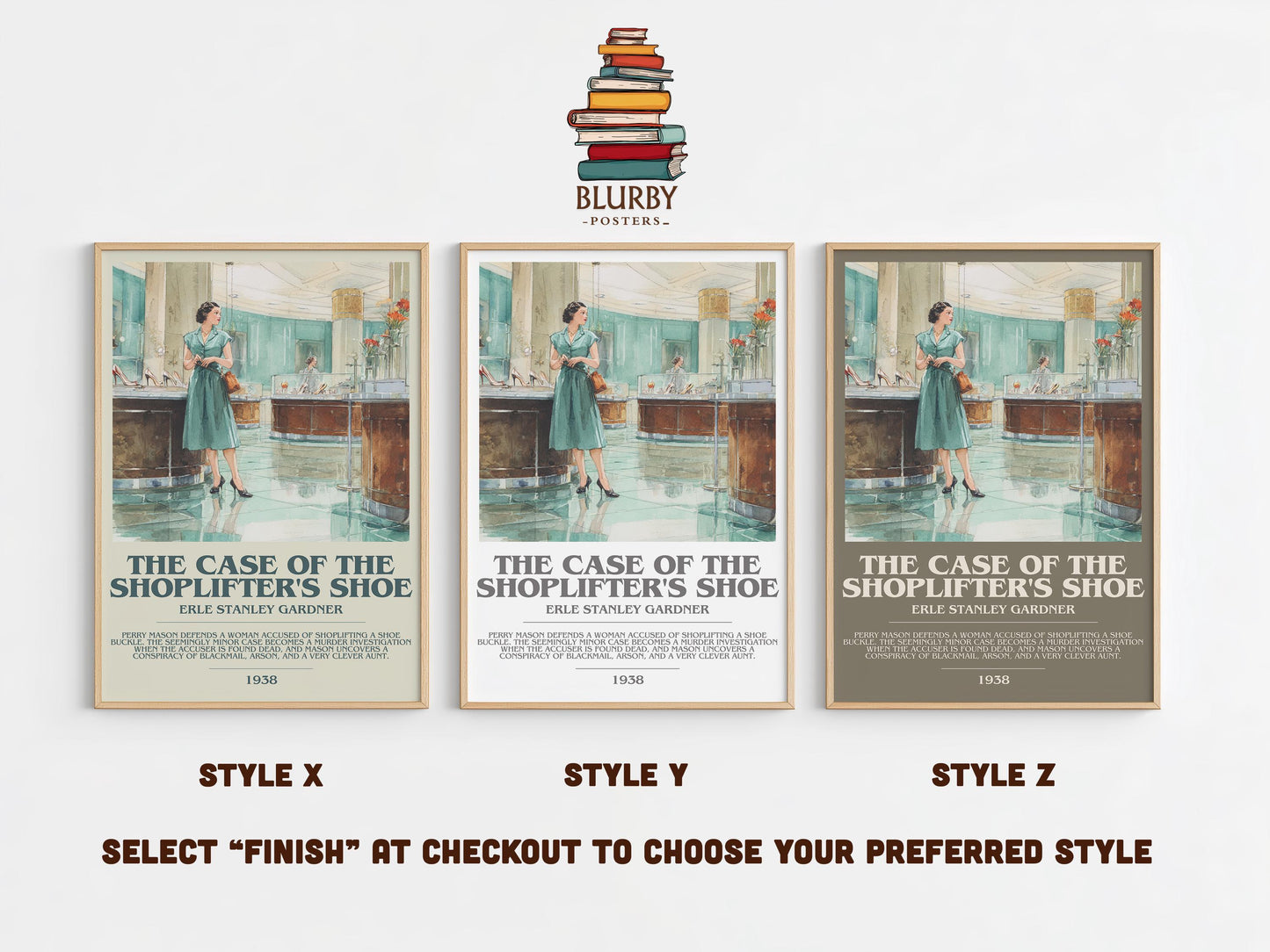 The Case of the Shoplifter's Shoe by Erle Stanley Gardner | Descriptive Modern Book Art | Poster