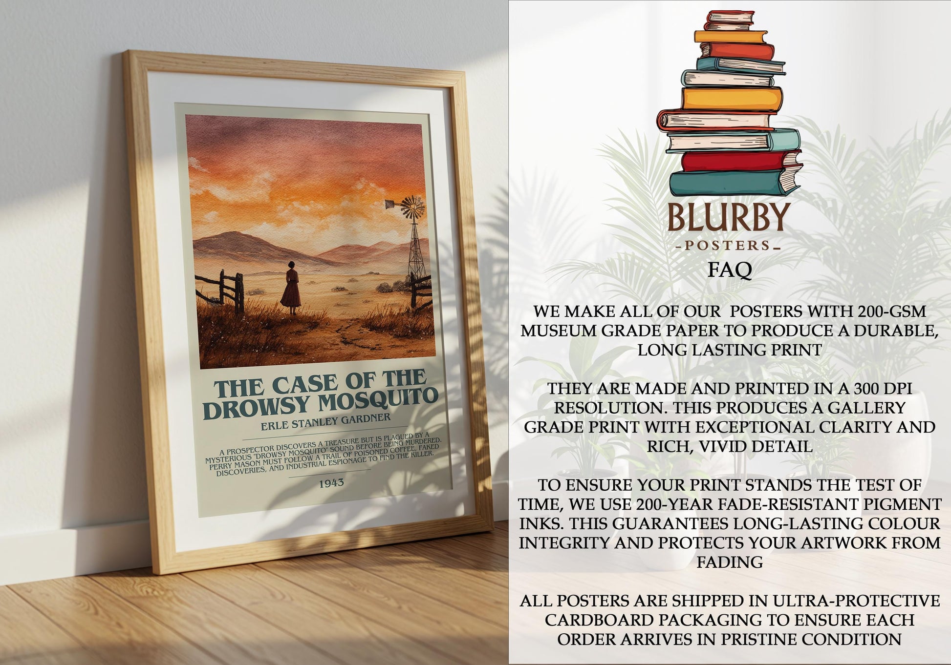 The Case of the Drowsy Mosquito's by Erle Stanley Gardner | Descriptive Modern Book Art | Poster