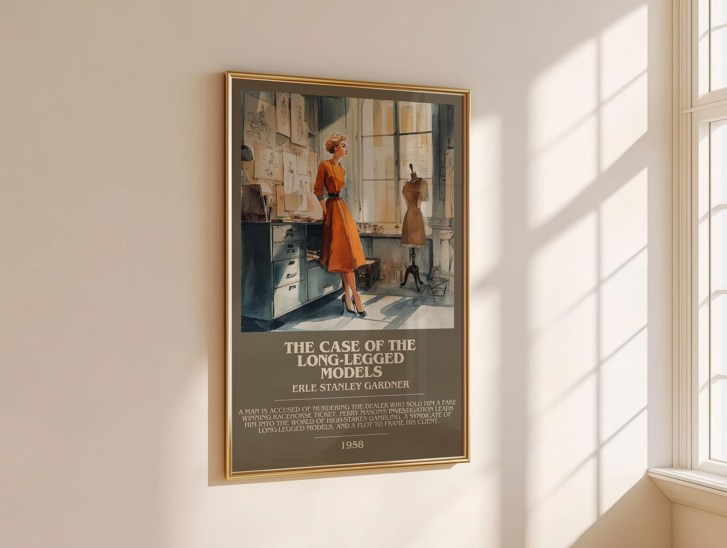 The Case of the Long-legged Models bookish book poster framed on wall – mystery wall art