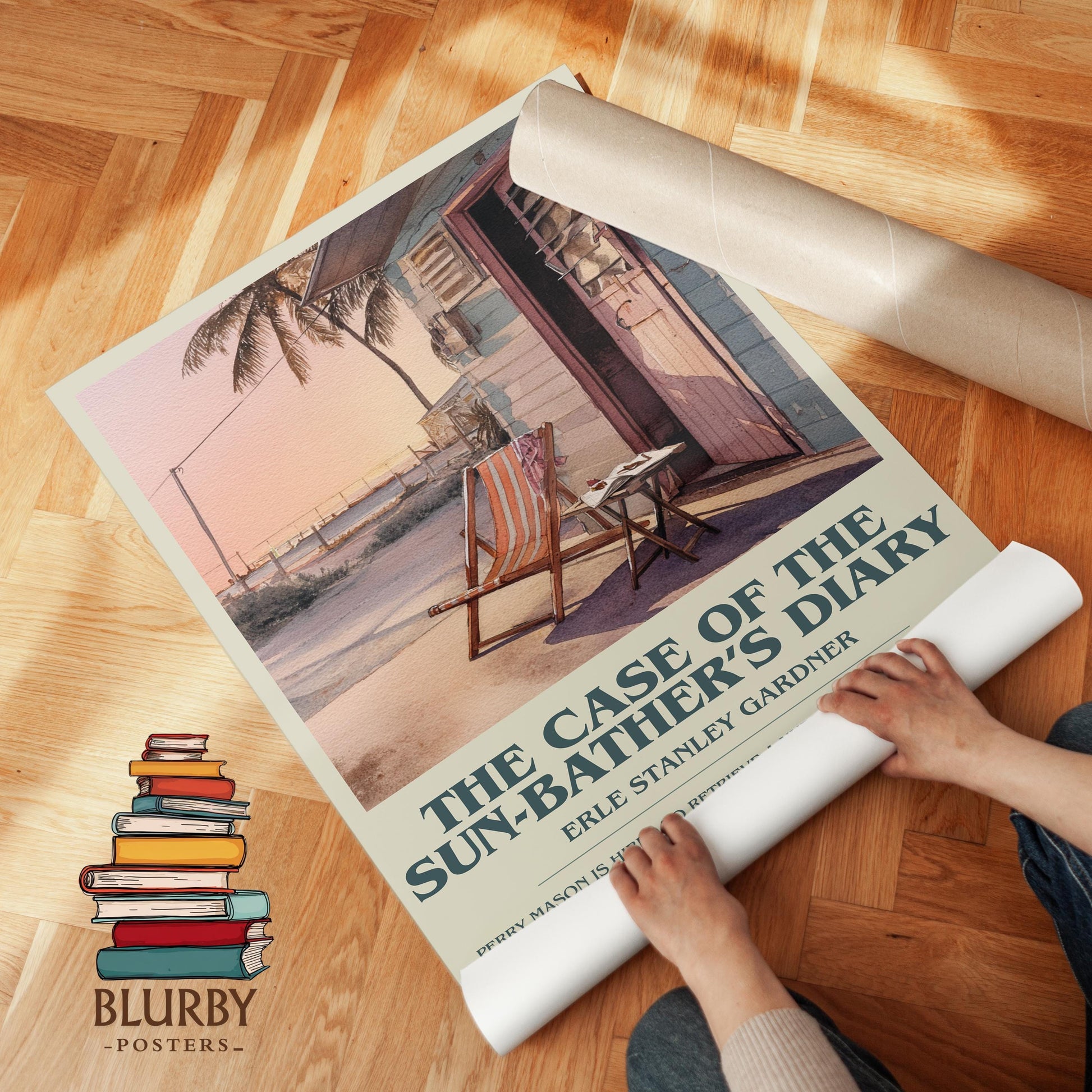 The Case of the Sunbathers Diary by Erle Stanley Gardner | Descriptive Modern Book Art | Poster