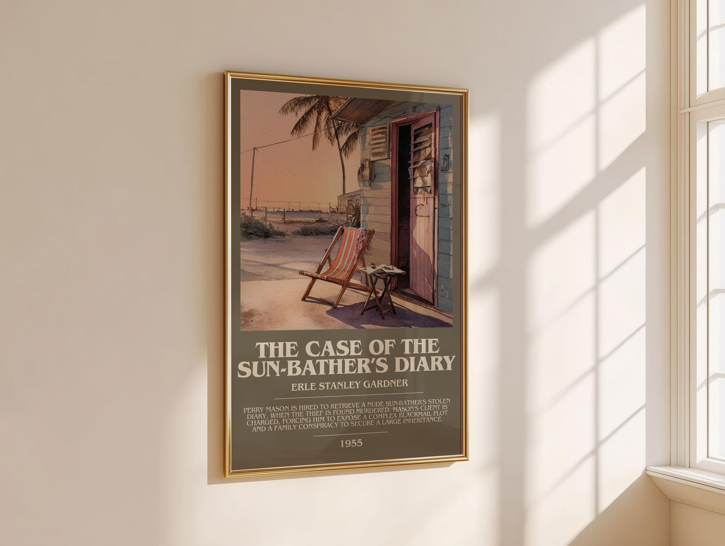 The Case of the Sunbathers Diary by Erle Stanley Gardner | Descriptive Modern Book Art | Poster