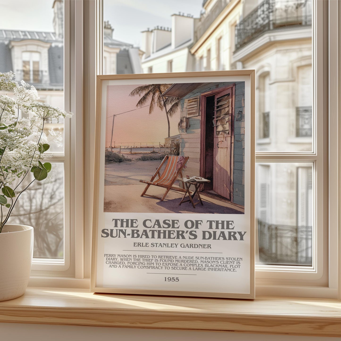 The Case of the Sunbathers Diary by Erle Stanley Gardner | Descriptive Modern Book Art | Poster