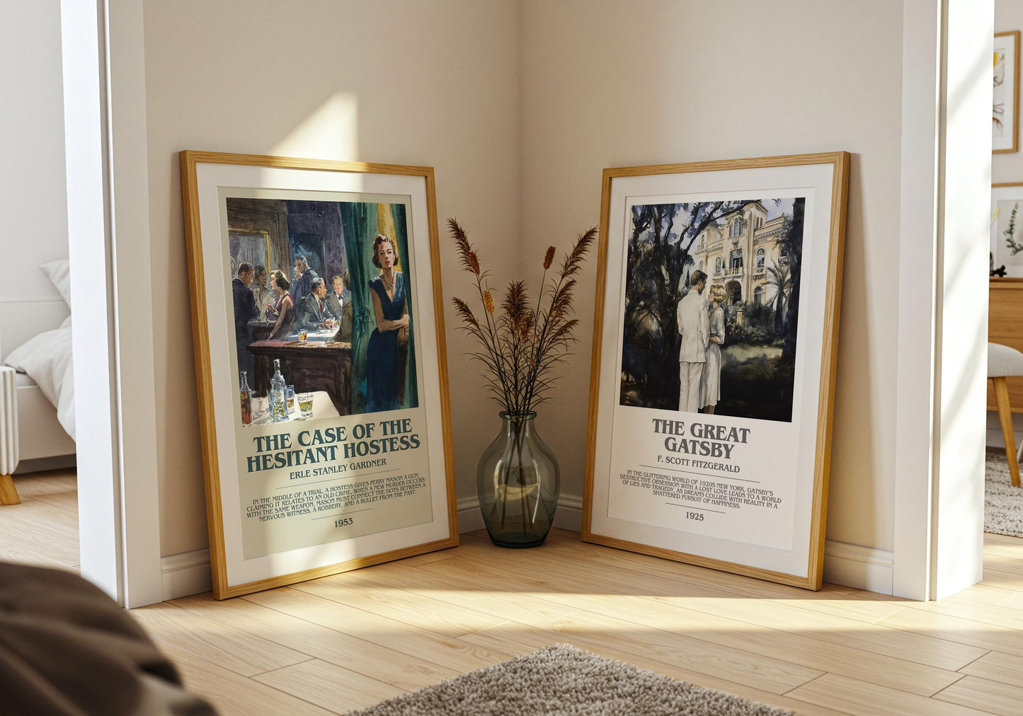 The Case of the Hesitant Hostess by Erle Stanley Gardner | Descriptive Modern Book Art | Poster