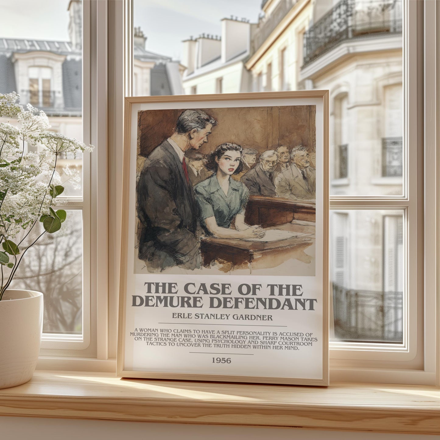 The Case of the Demure Defendant by Erle Stanley Gardner | Descriptive Modern Book Art | Poster