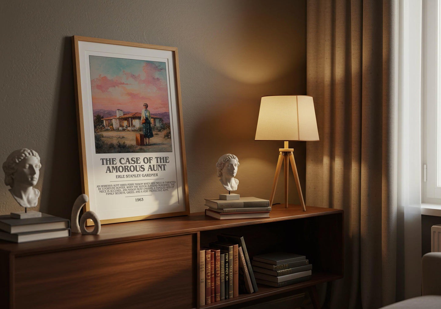 The Case of the Amorous Aunt by Erle Stanley Gardner | Descriptive Modern Book Art | Poster