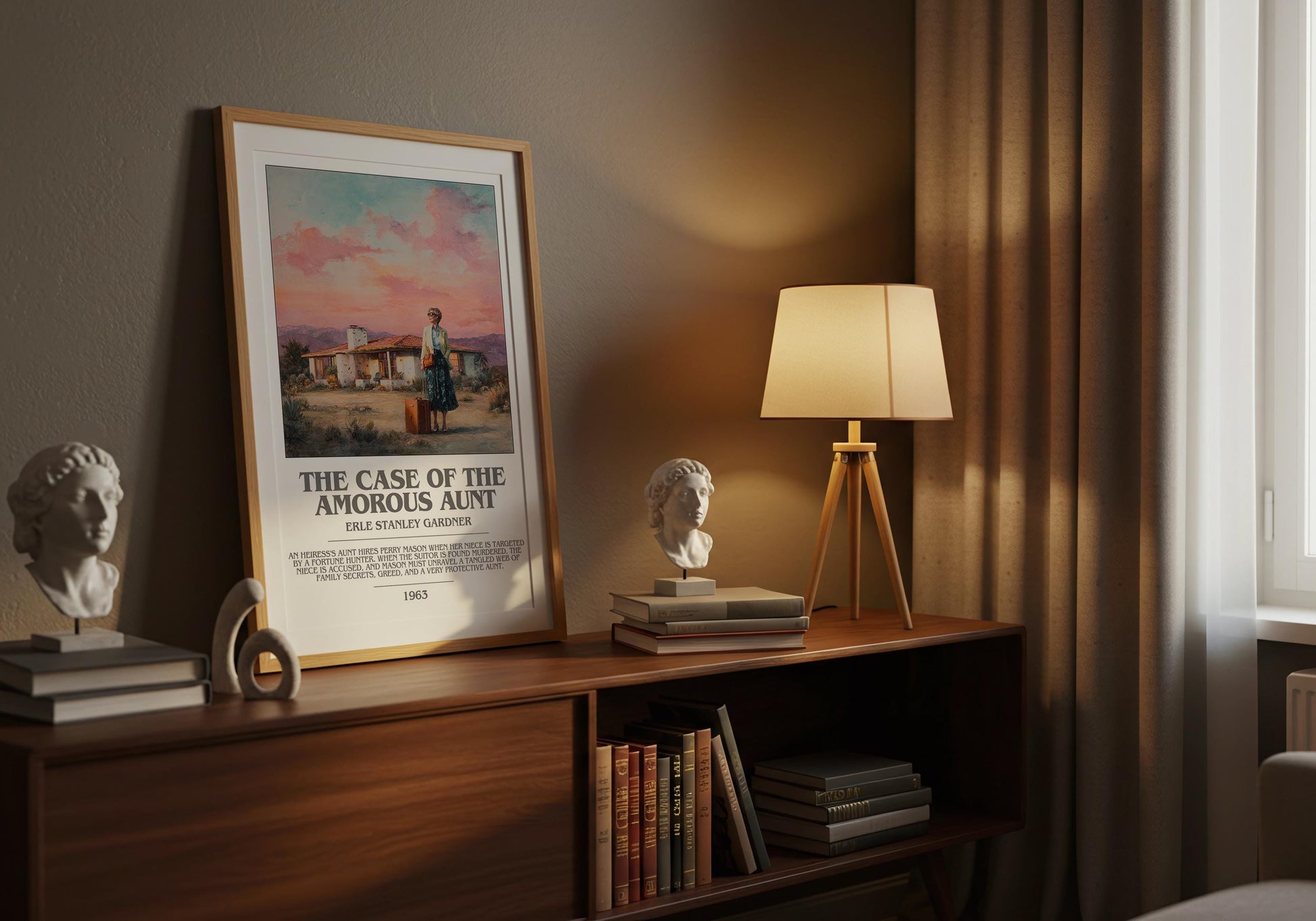 The Case of the Amorous Aunt by Erle Stanley Gardner | Descriptive Modern Book Art | Poster