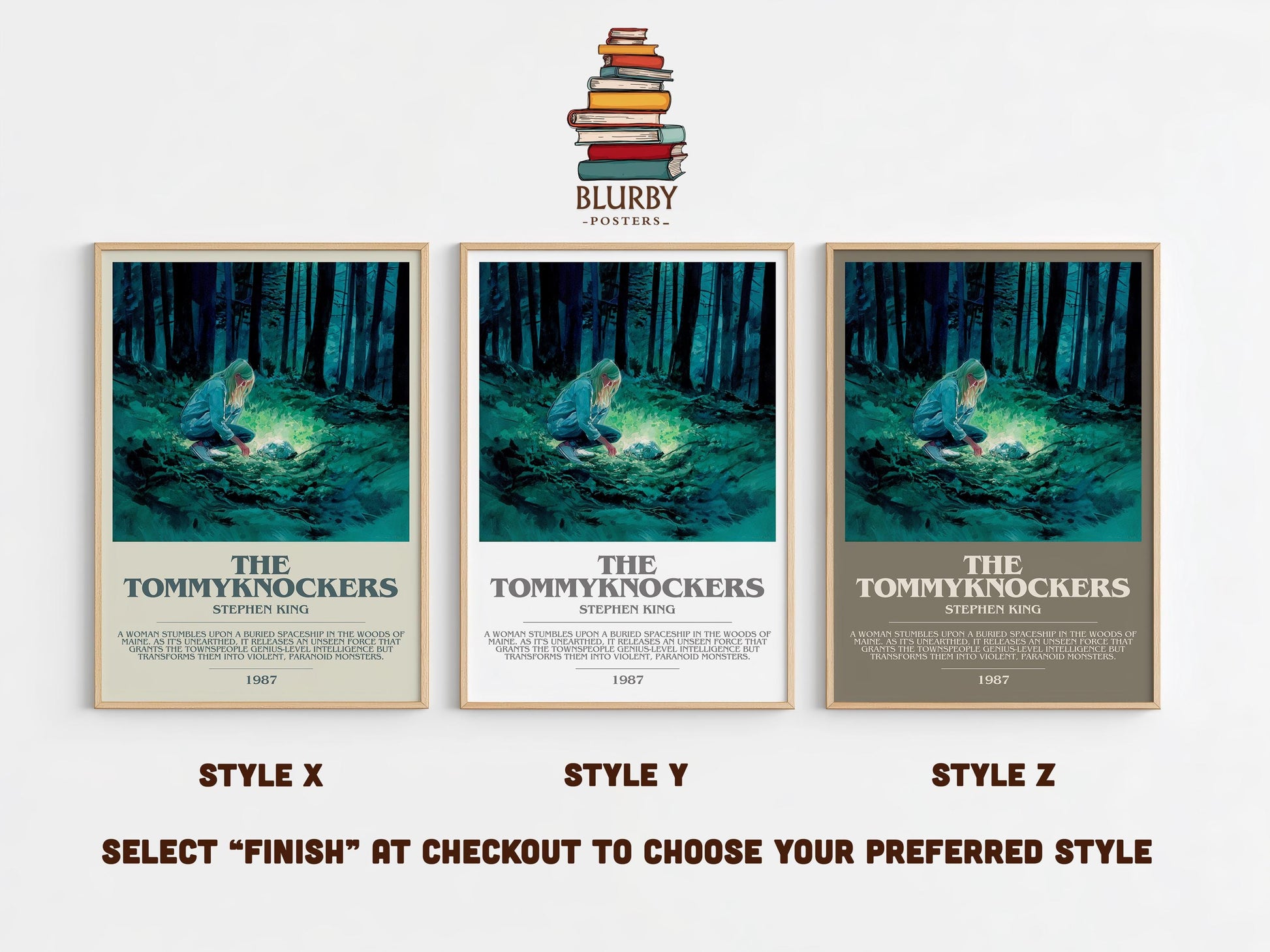 The Tommyknockers bookish poster colour and style options – Stephen King book art