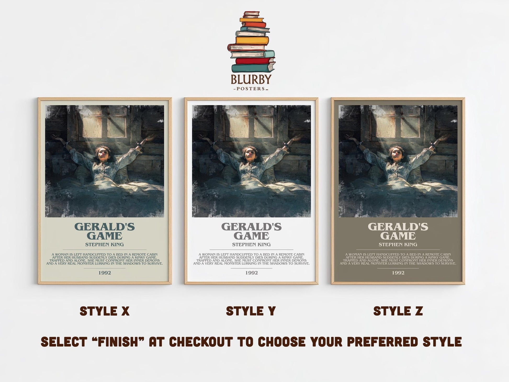 Gerald's Game bookish poster colour and style options – Stephen King book art